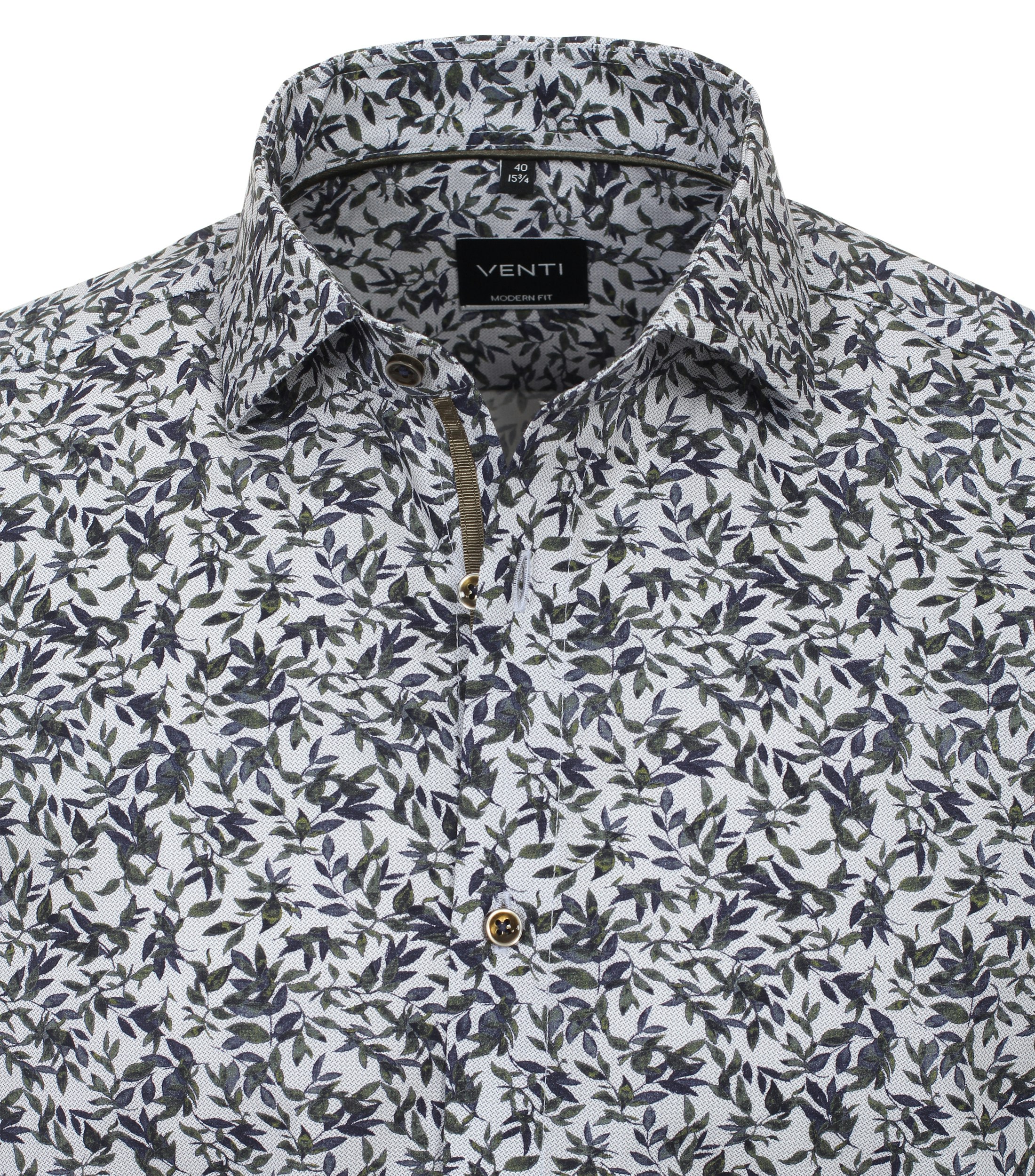 Ein Businesshemd im Print Muster in der Farbe Dunkelgrün