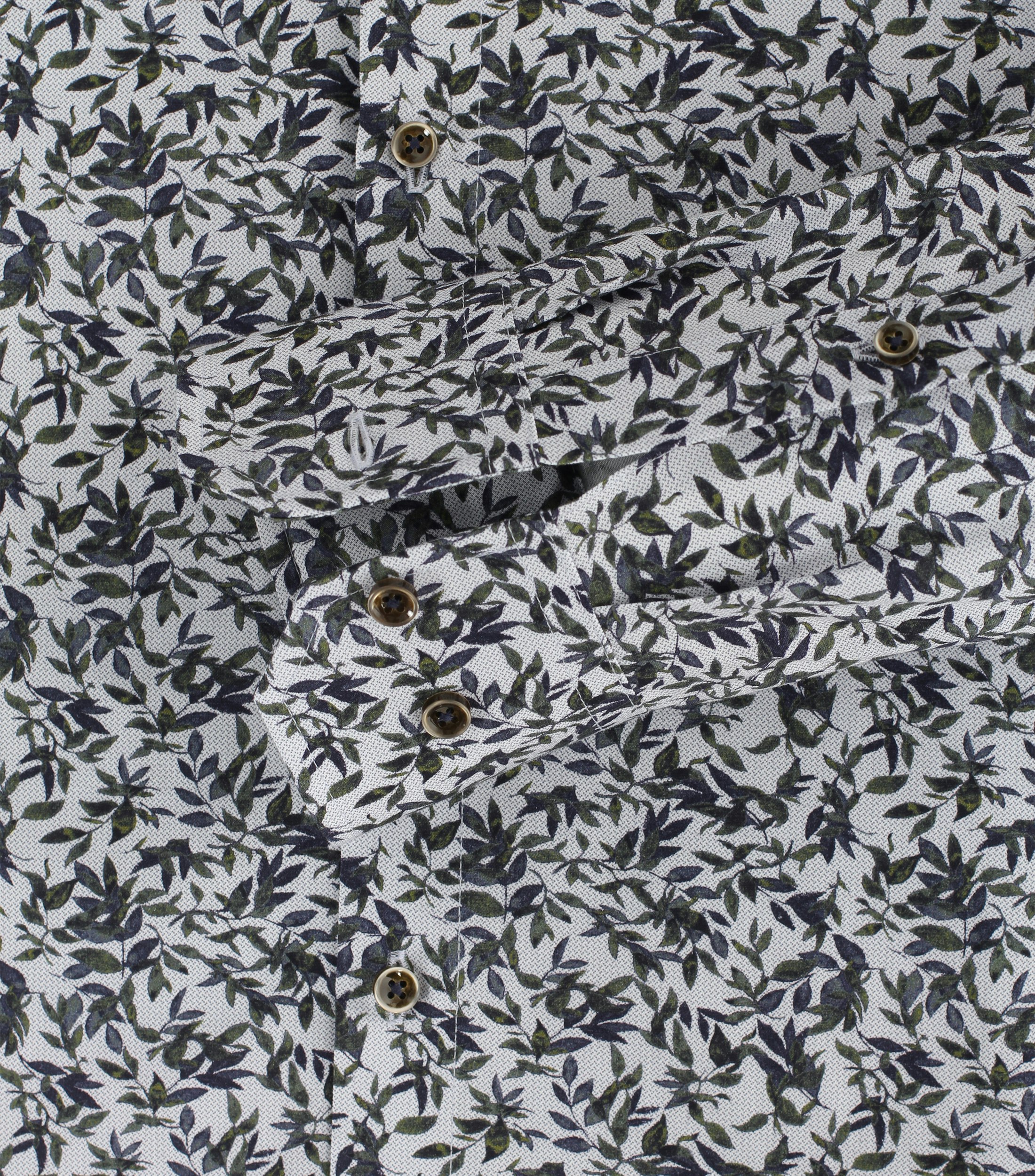 Ein Businesshemd im Print Muster in der Farbe Dunkelgrün