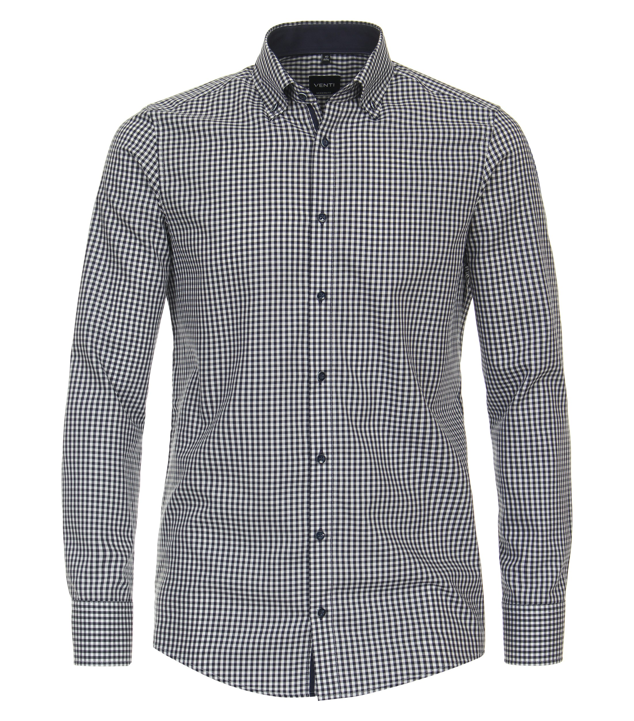 Ein Businesshemd im kariert Muster in der Farbe Dunkelblau