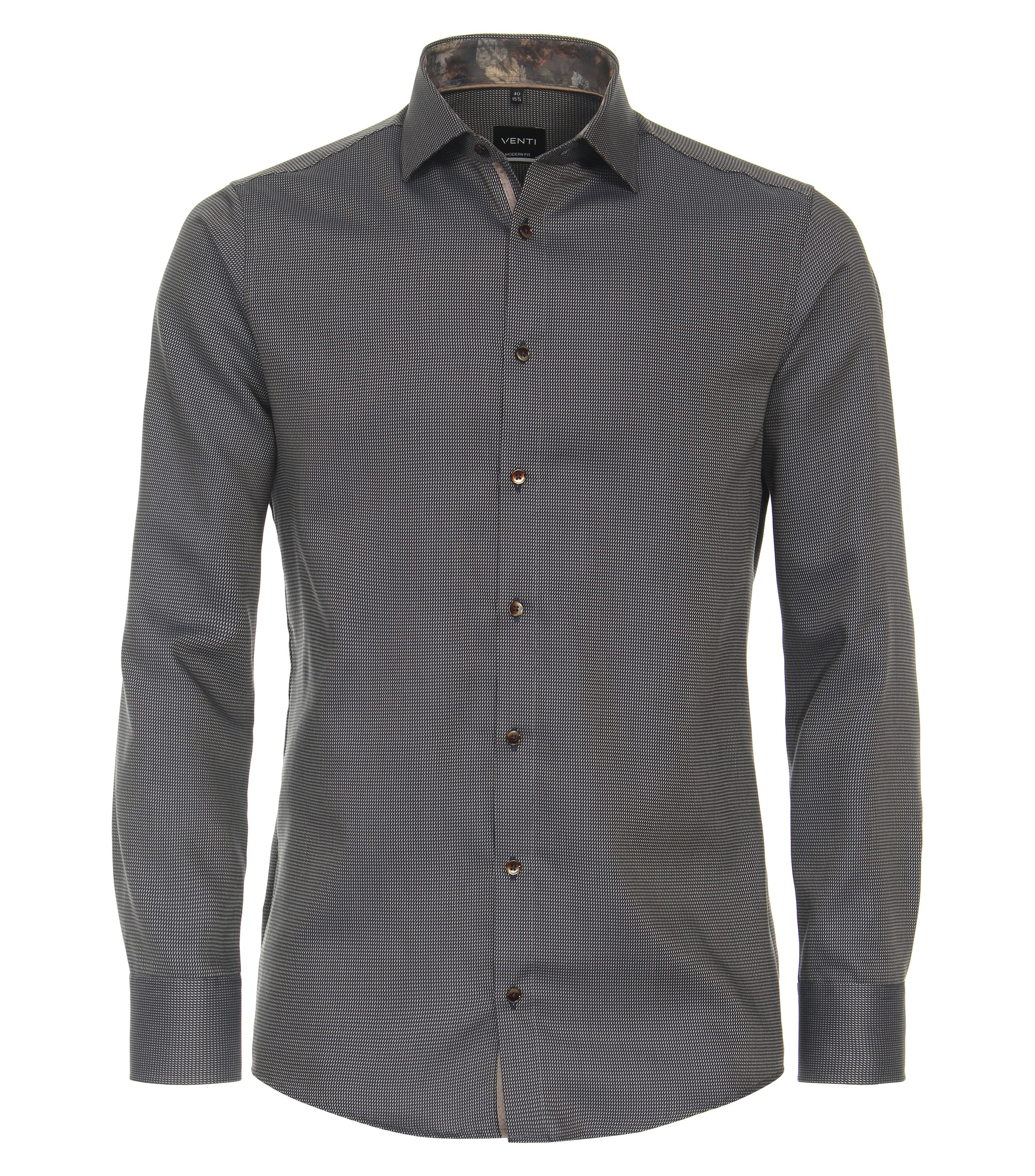 Ein Businesshemd im uni Muster in der Farbe Dunkelblau