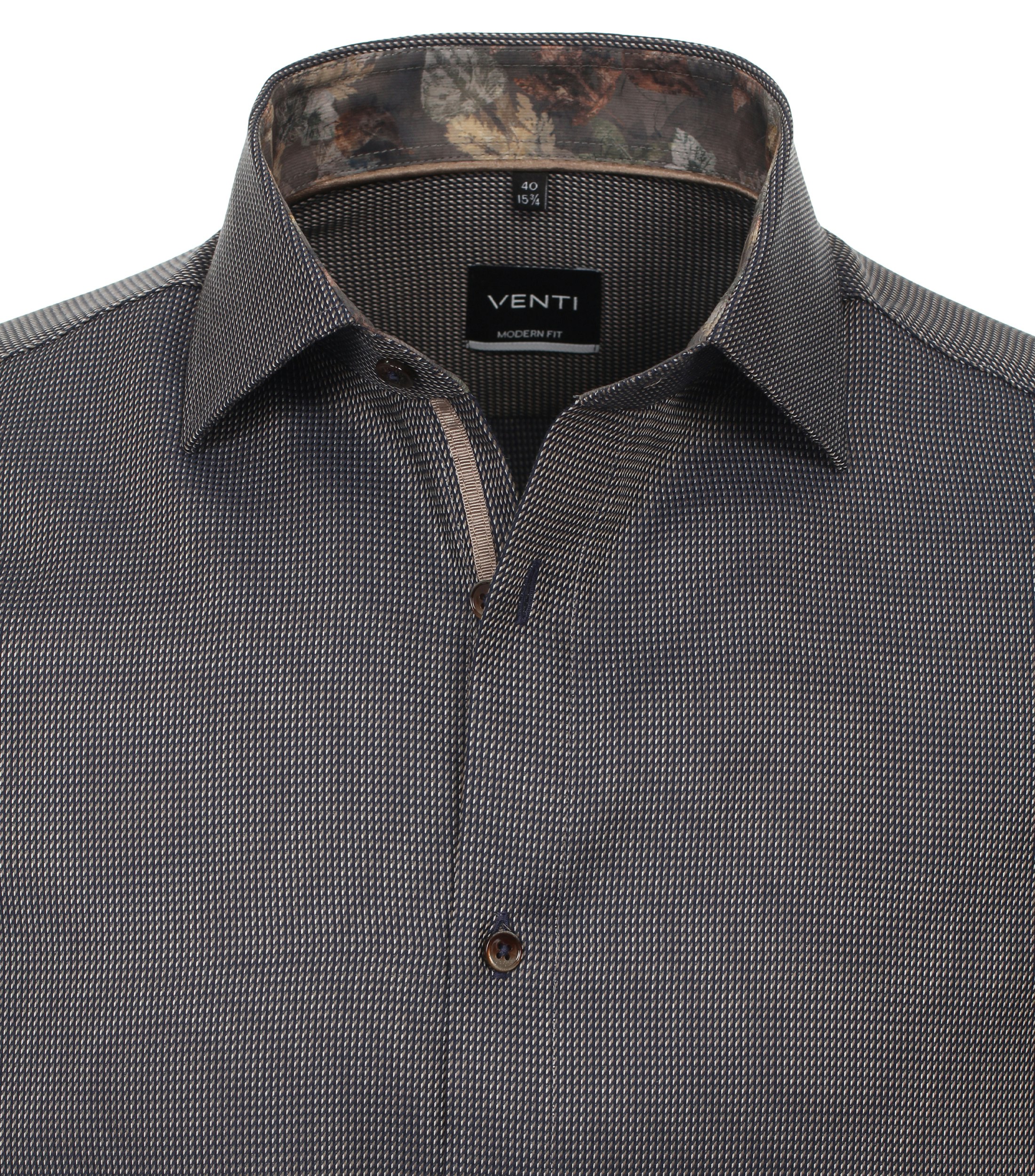 Ein Businesshemd im uni Muster in der Farbe Dunkelblau