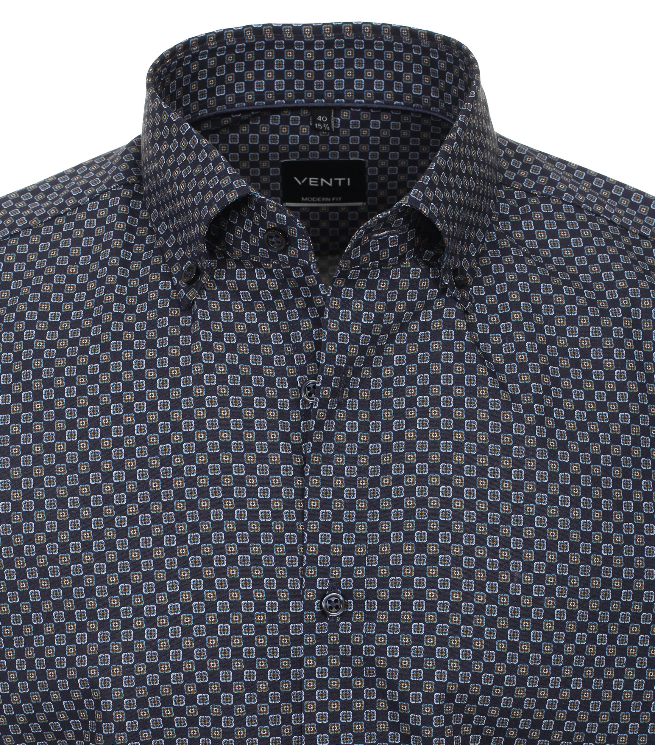 Ein Businesshemd im Print Muster in der Farbe Dunkelblau