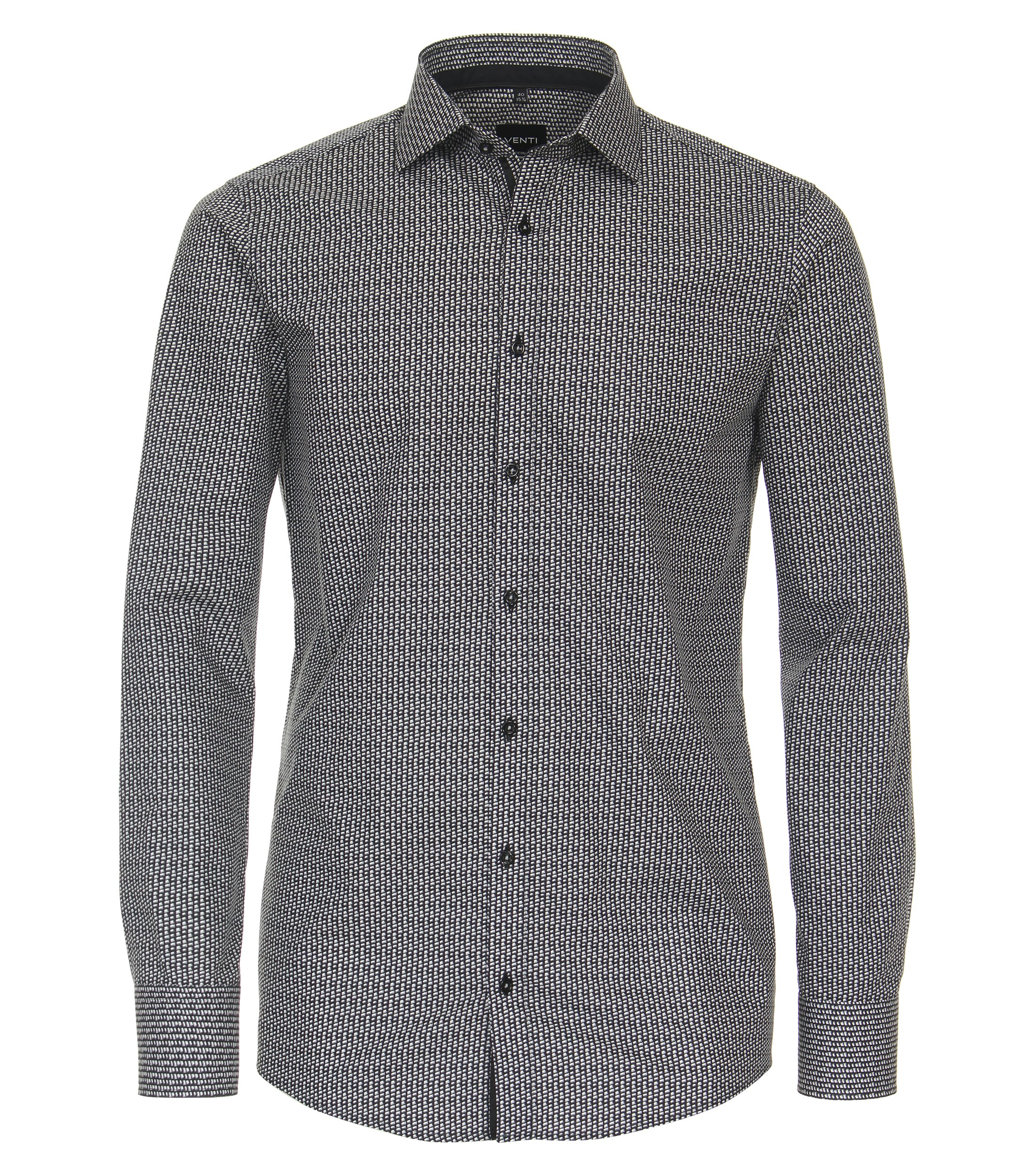 Ein Businesshemd im Print Muster in der Farbe Schwarz