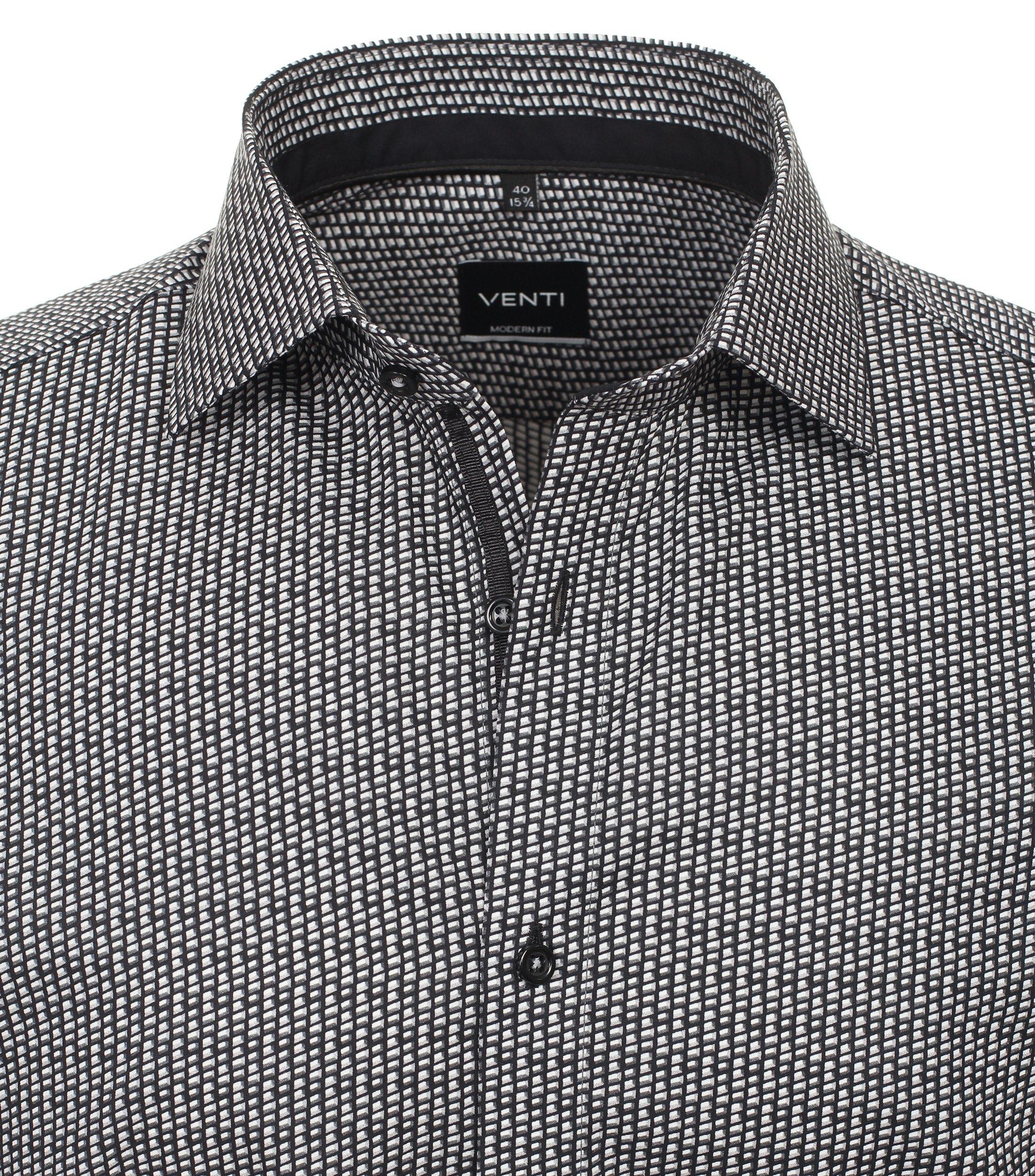 Ein Businesshemd im Print Muster in der Farbe Schwarz