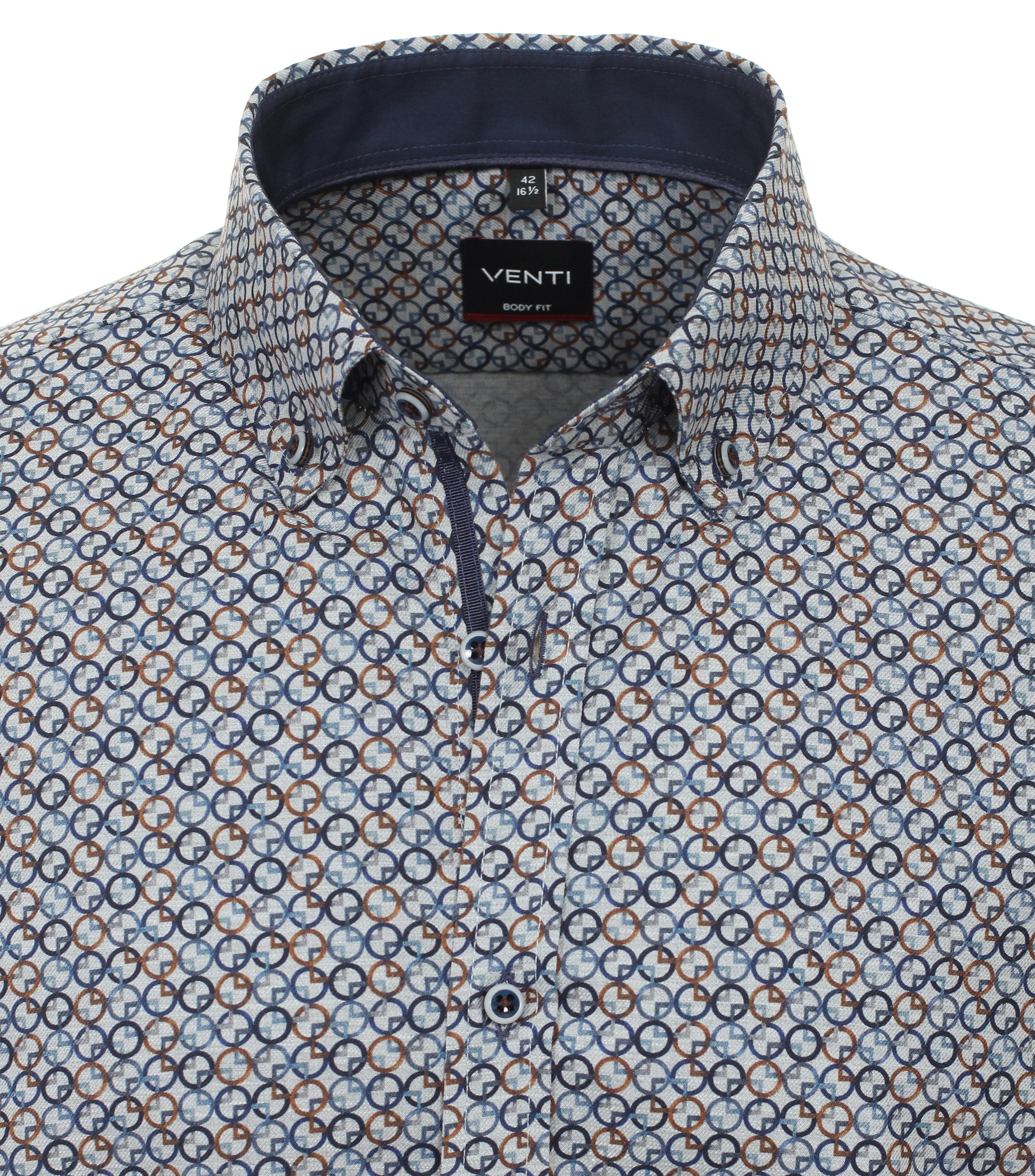 Ein Businesshemd im Print Muster in der Farbe Dunkelblau