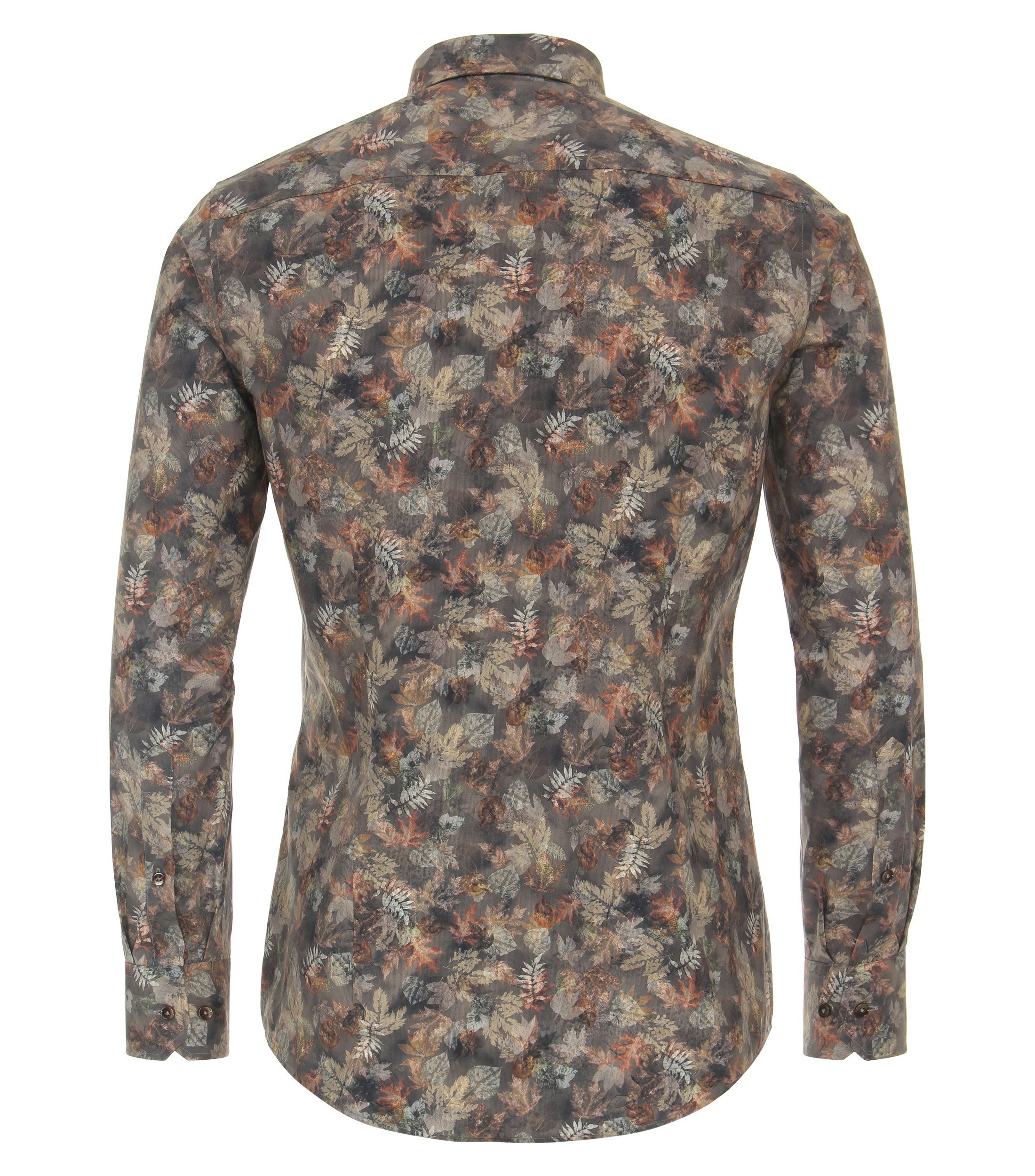 Ein Businesshemd im Print Muster in der Farbe Braun