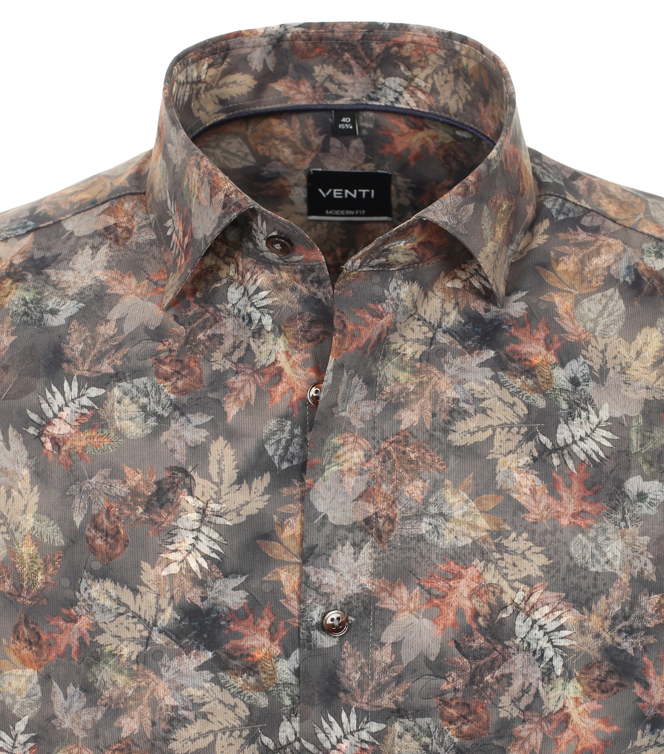 Ein Businesshemd im Print Muster in der Farbe Braun