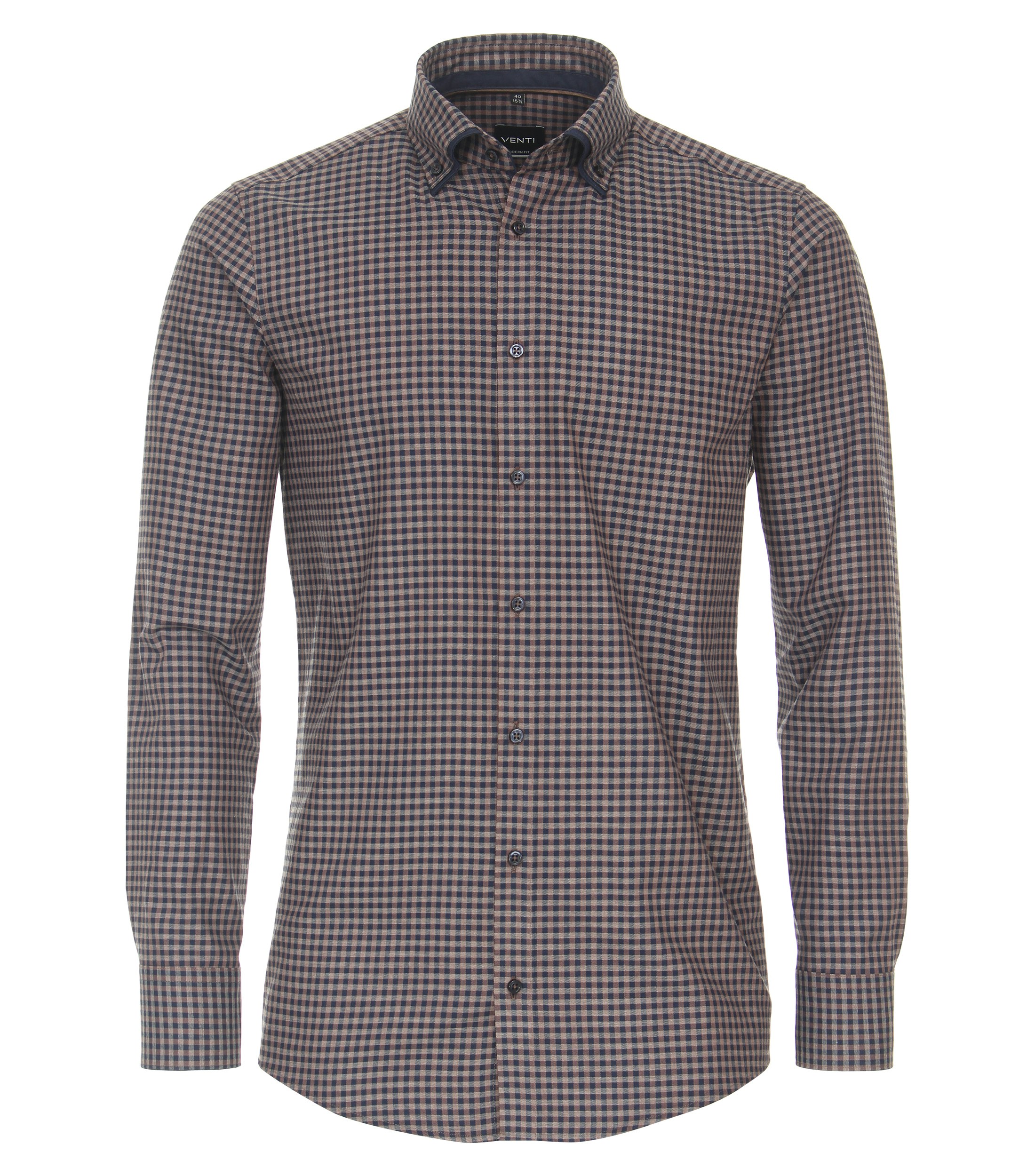 Ein Businesshemd im kariert Muster in der Farbe Braun