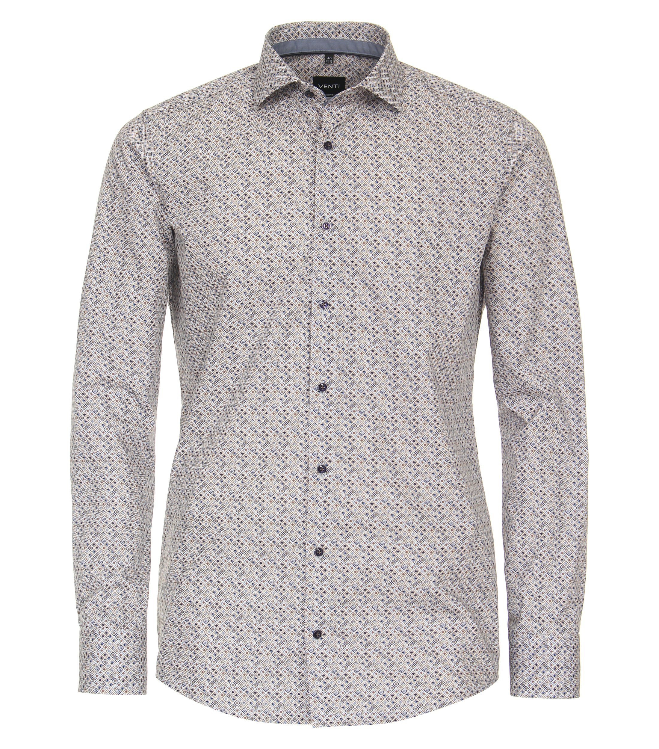 Ein Businesshemd im Print Muster in der Farbe Braun