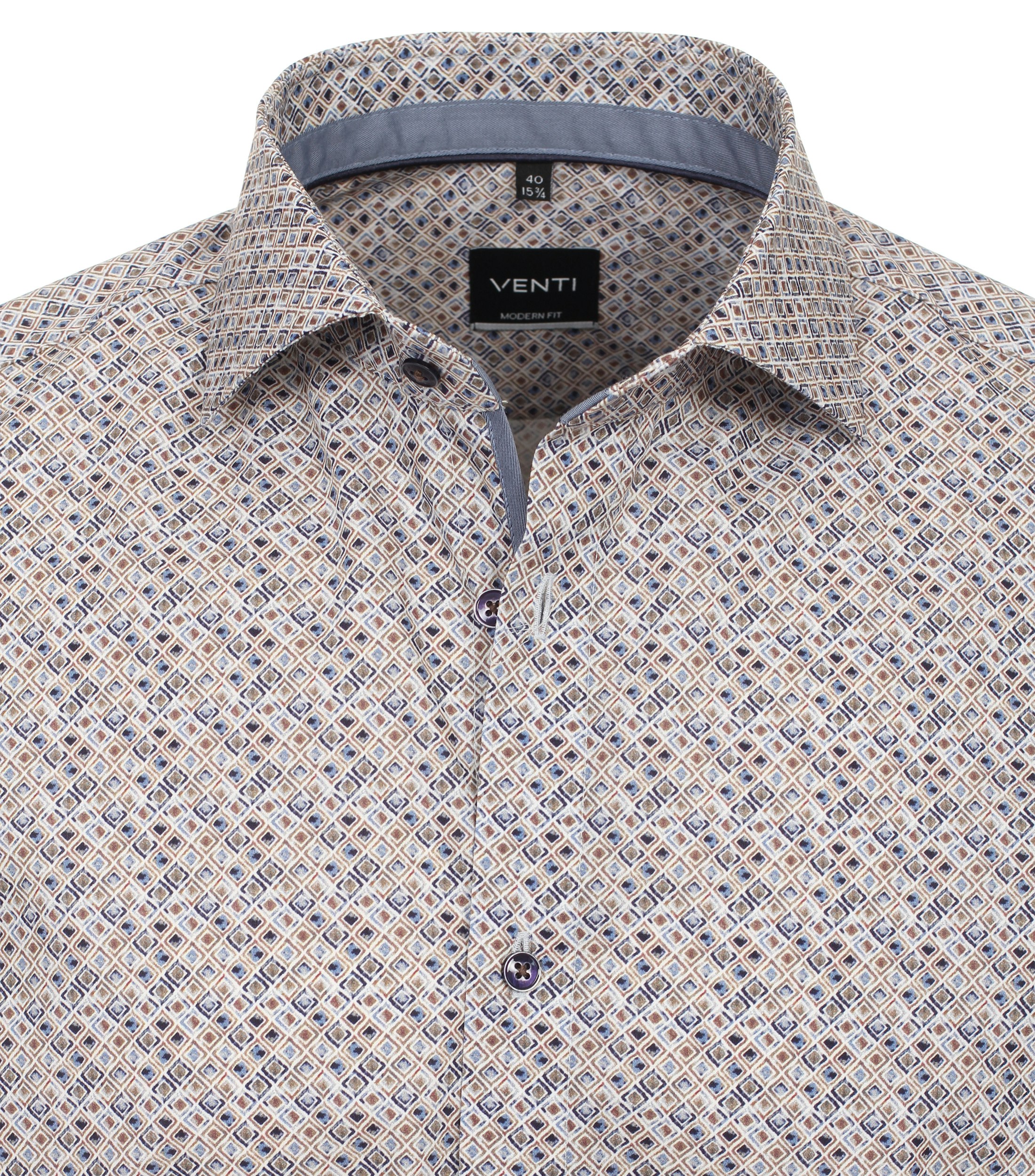 Ein Businesshemd im Print Muster in der Farbe Braun