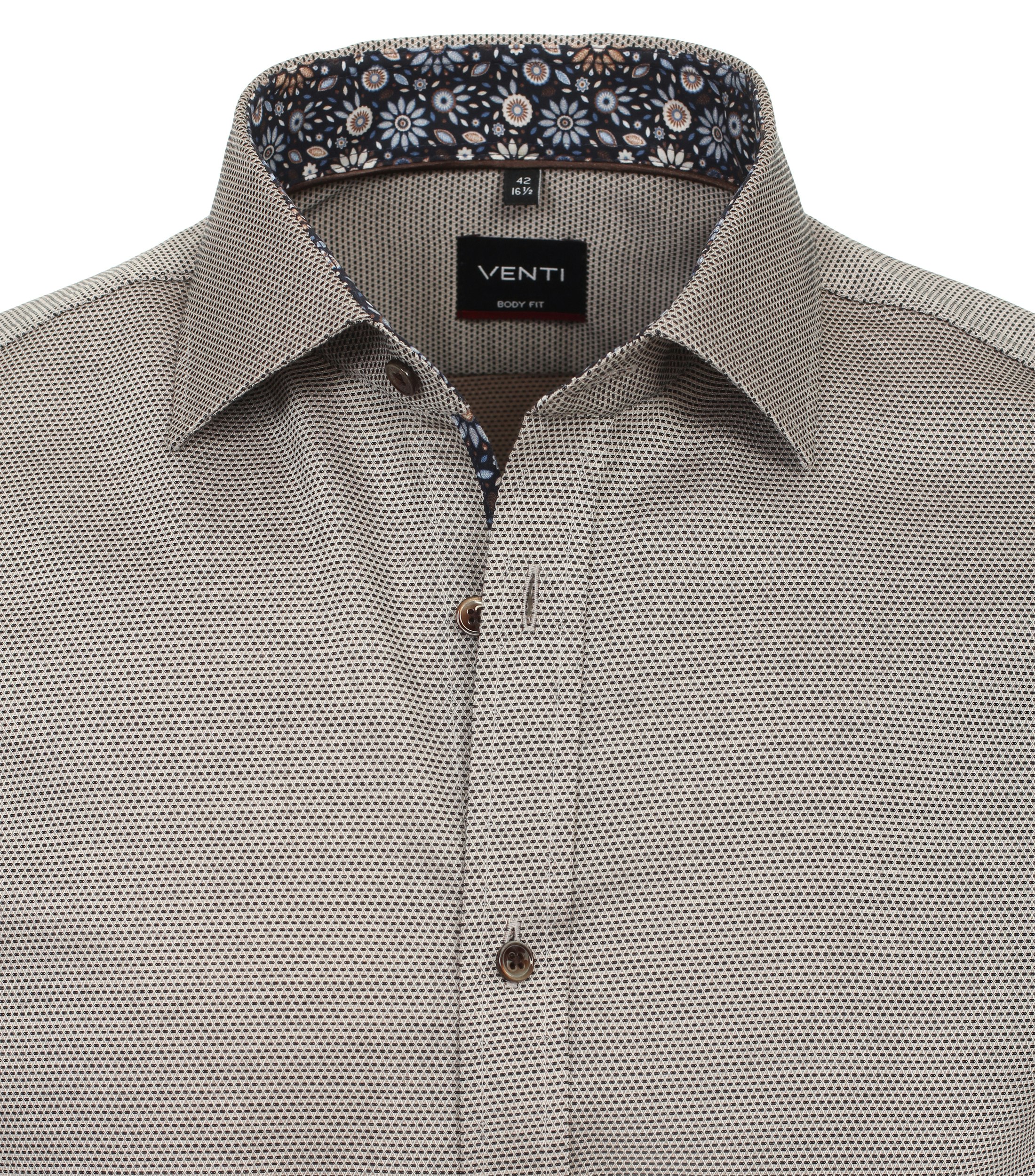 Ein Businesshemd im uni Muster in der Farbe Braun