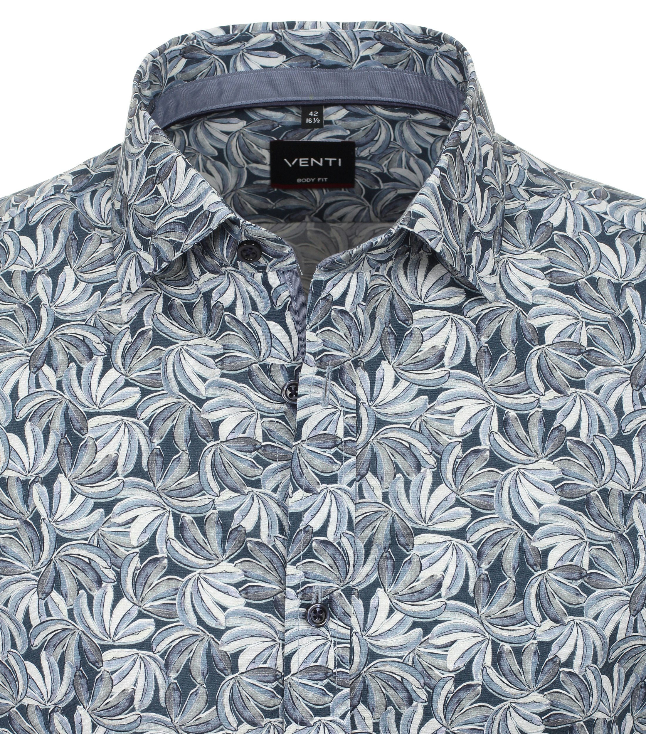 Ein Businesshemd im Print Muster in der Farbe Mittelblau