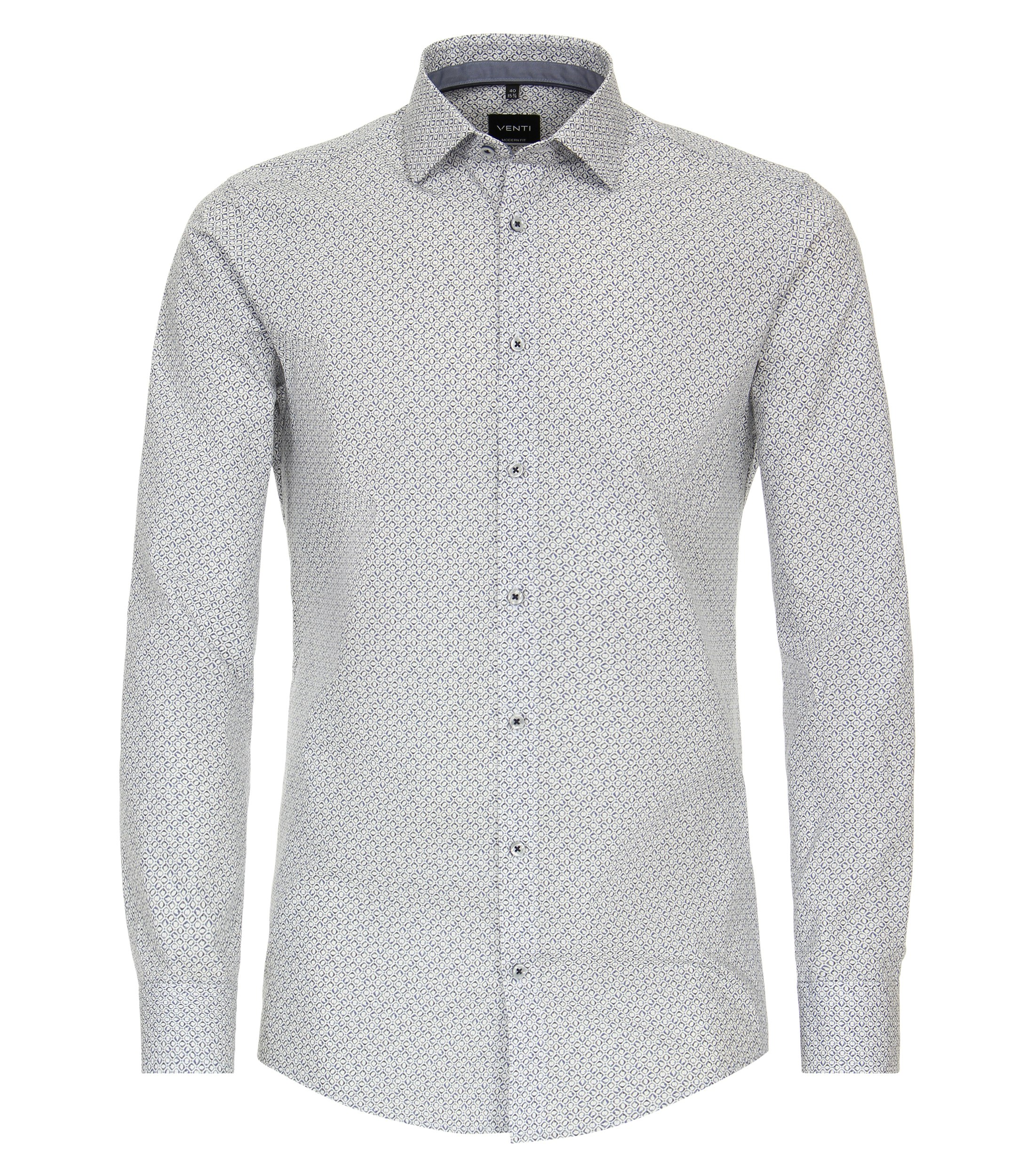Ein Businesshemd im Print Muster in der Farbe Mittelblau