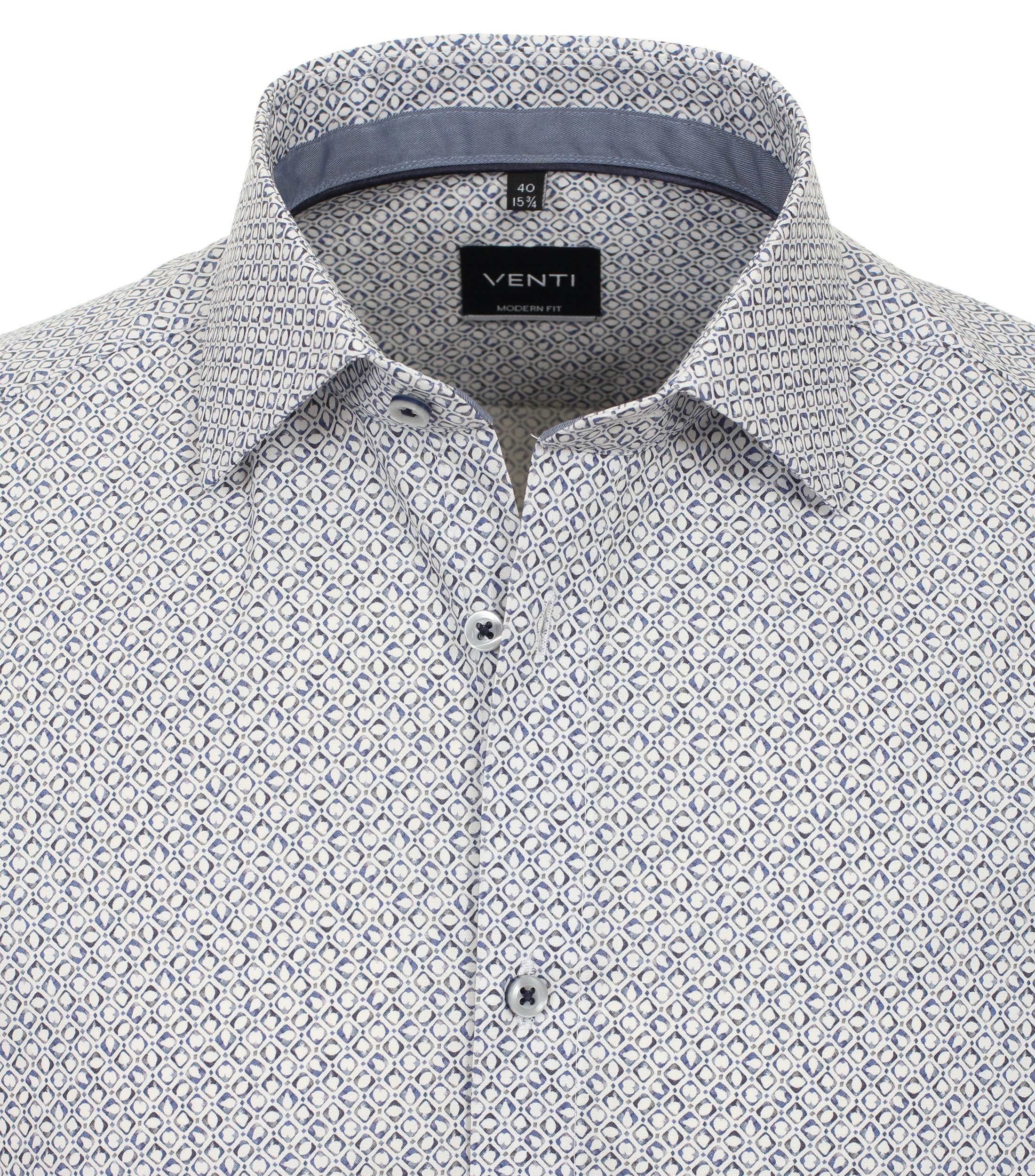Ein Businesshemd im Print Muster in der Farbe Mittelblau