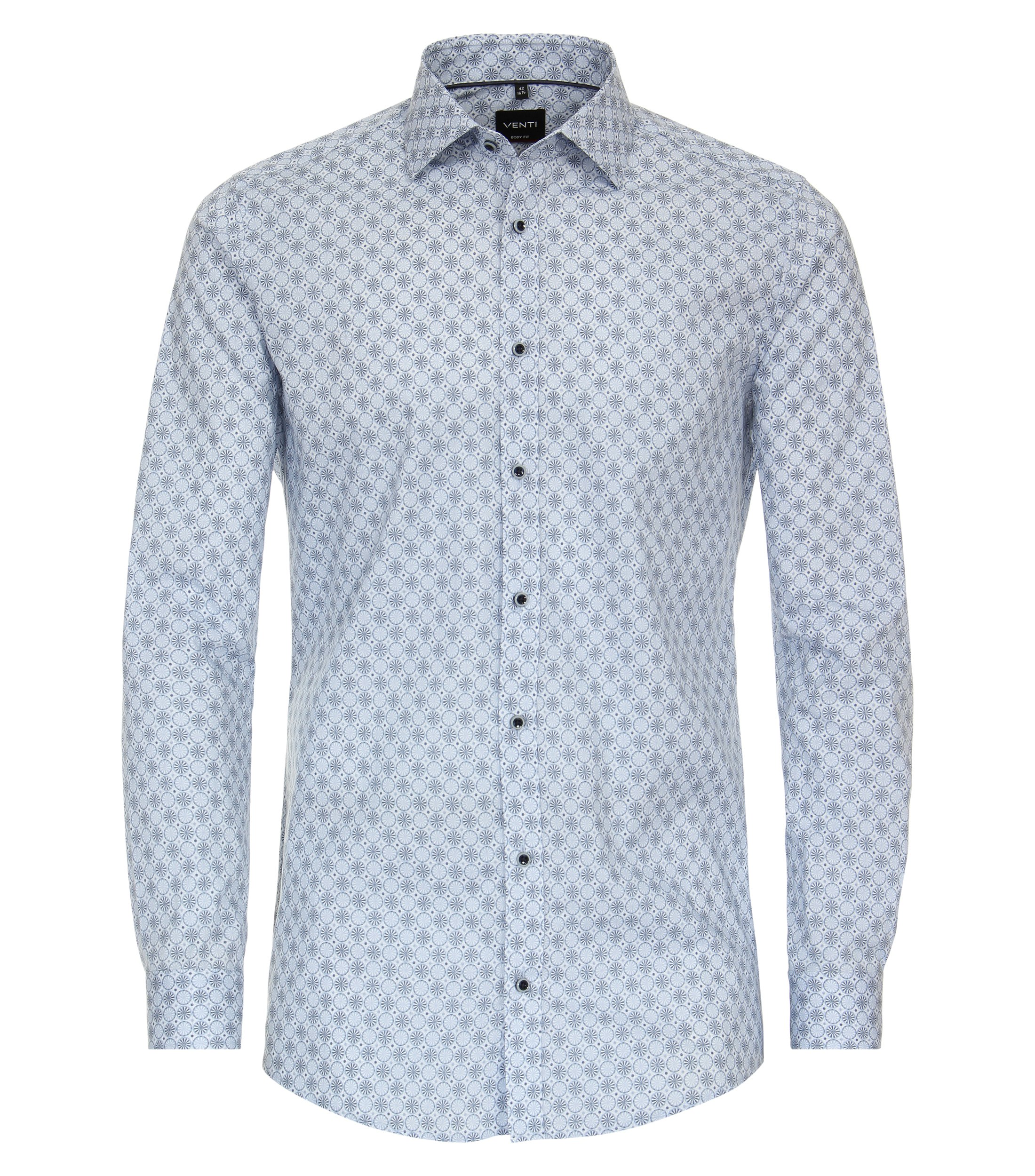 Ein Businesshemd im Print Muster in der Farbe Mittelblau