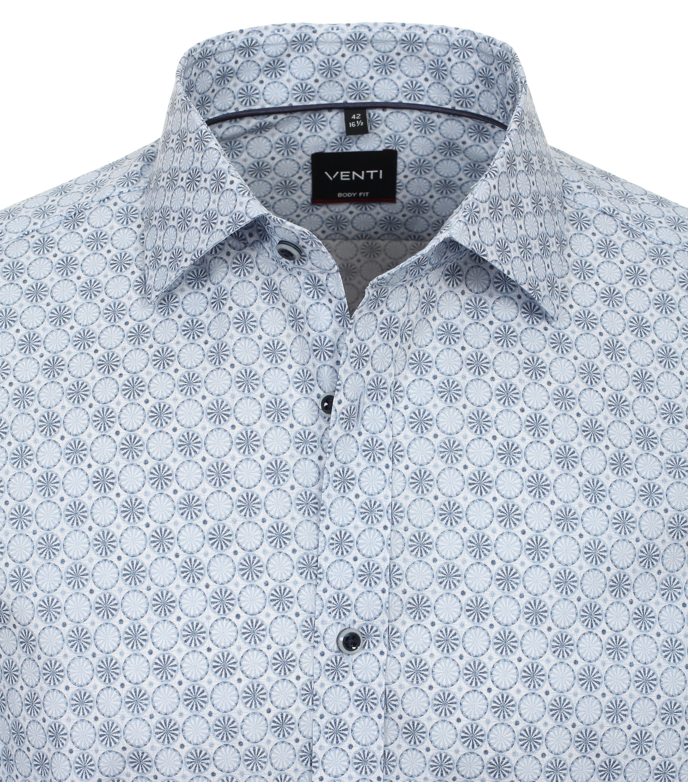 Ein Businesshemd im Print Muster in der Farbe Mittelblau