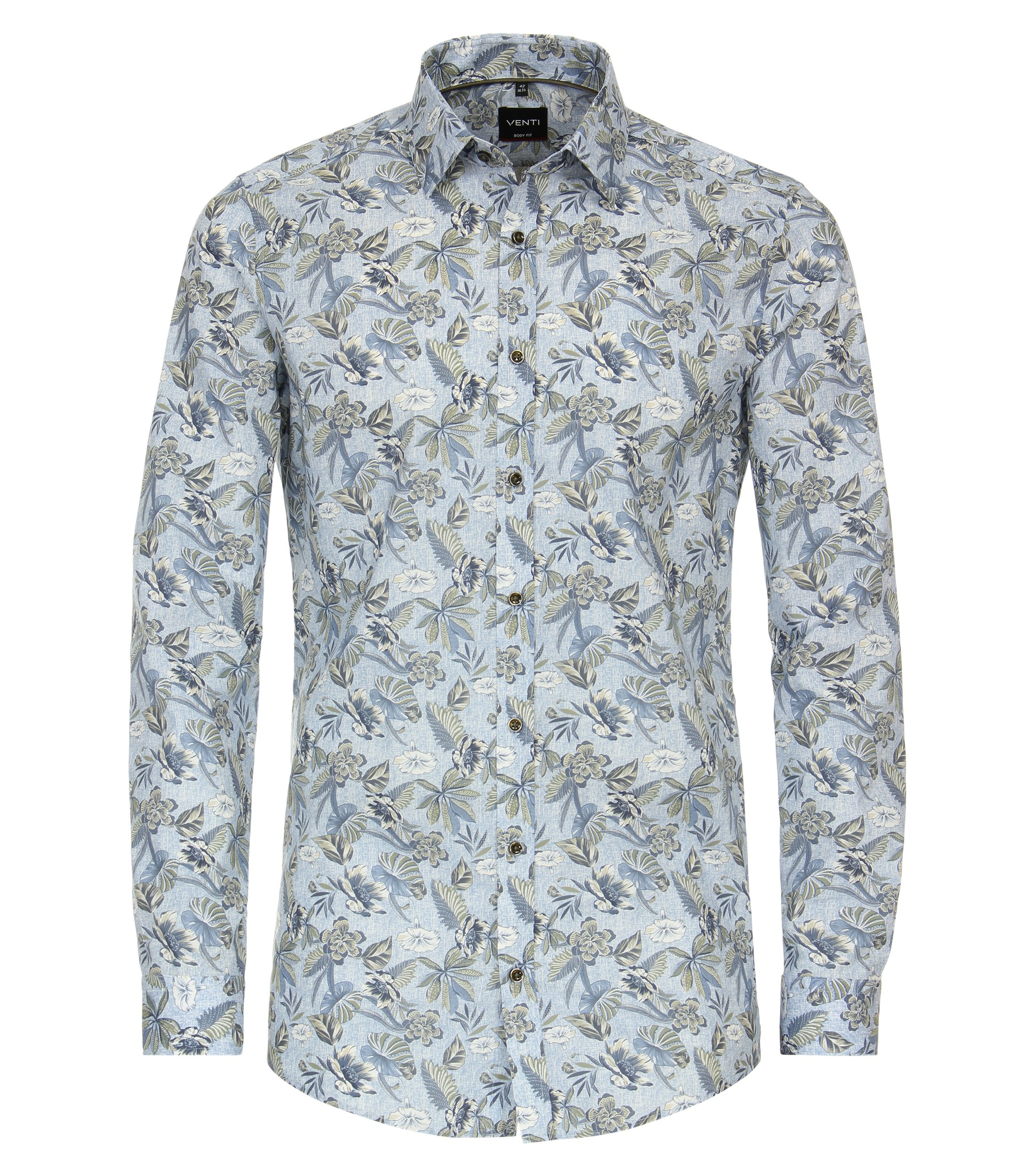 Ein Businesshemd im Print Muster in der Farbe Mittelblau