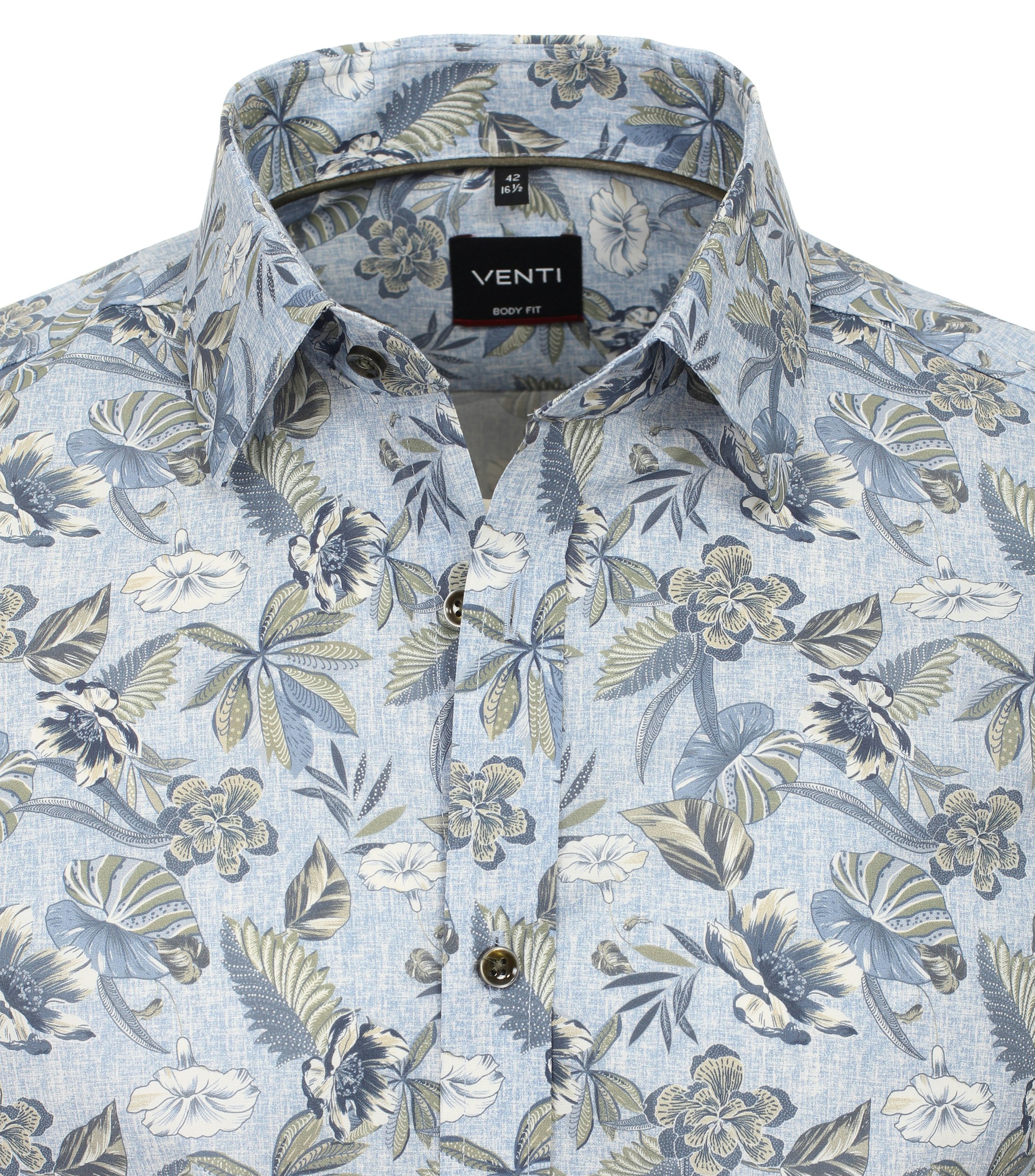 Ein Businesshemd im Print Muster in der Farbe Mittelblau