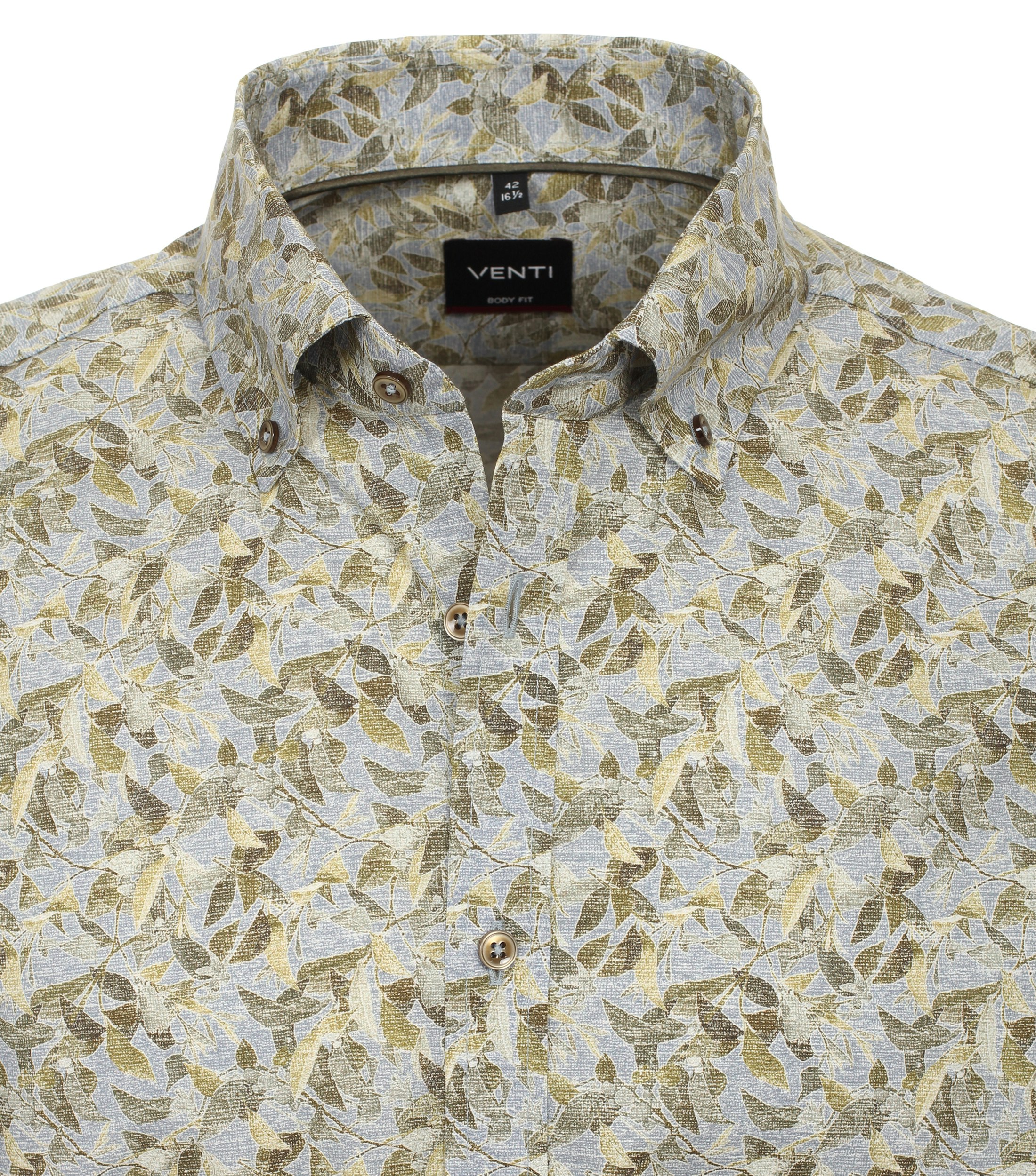 Ein Businesshemd im Print Muster in der Farbe Olive