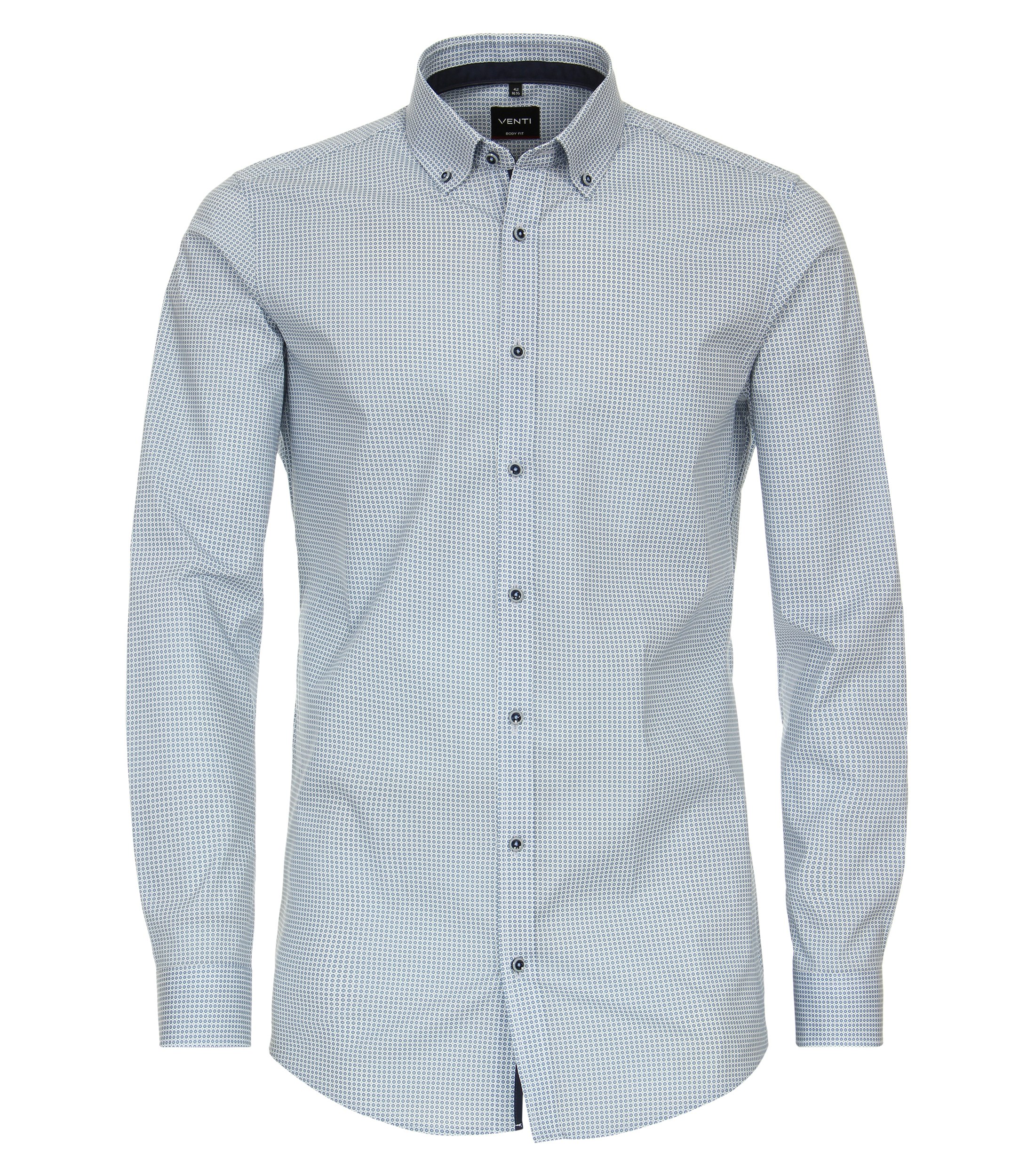 Ein Businesshemd im Print Muster in der Farbe Mittelblau
