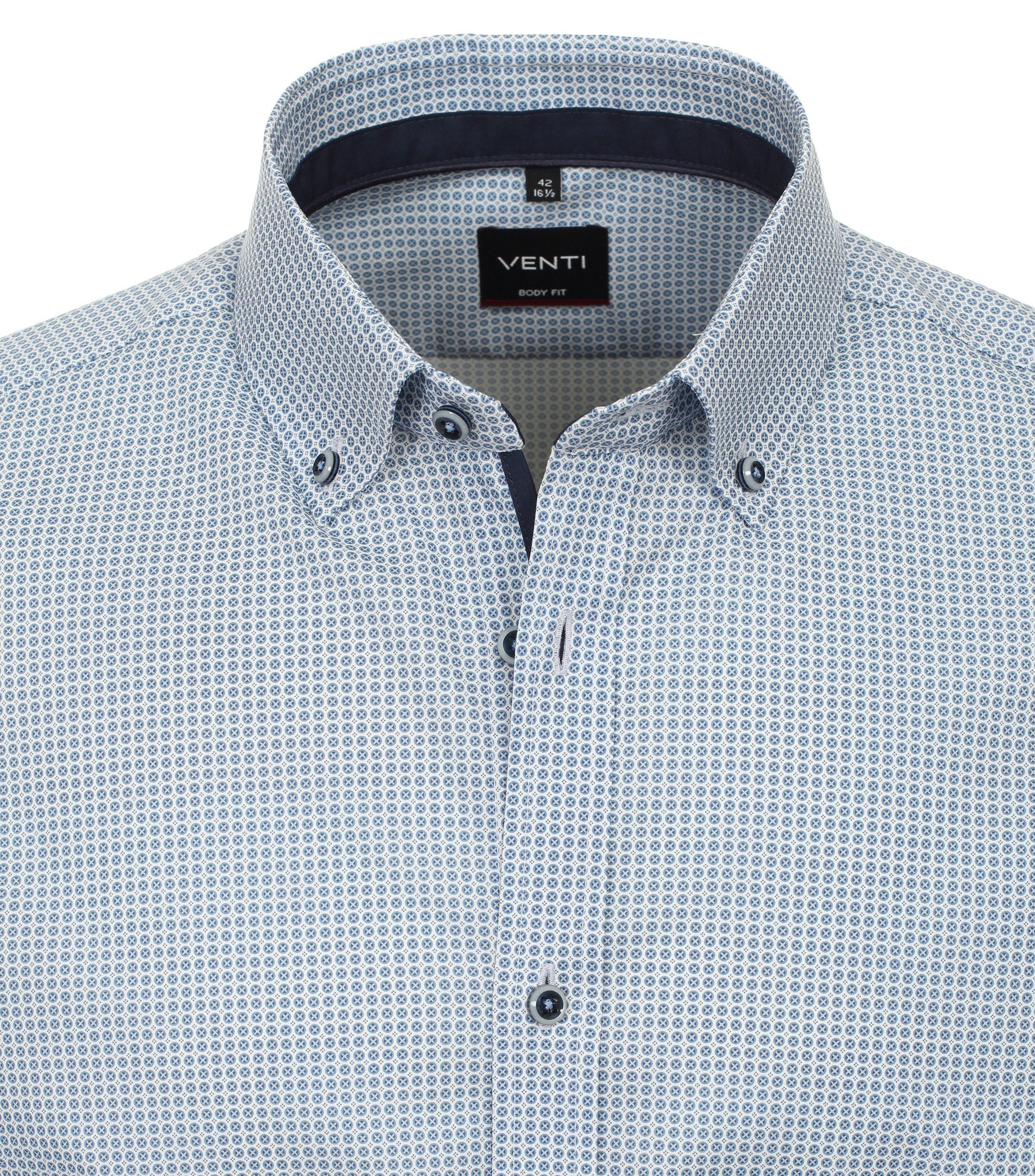 Ein Businesshemd im Print Muster in der Farbe Mittelblau