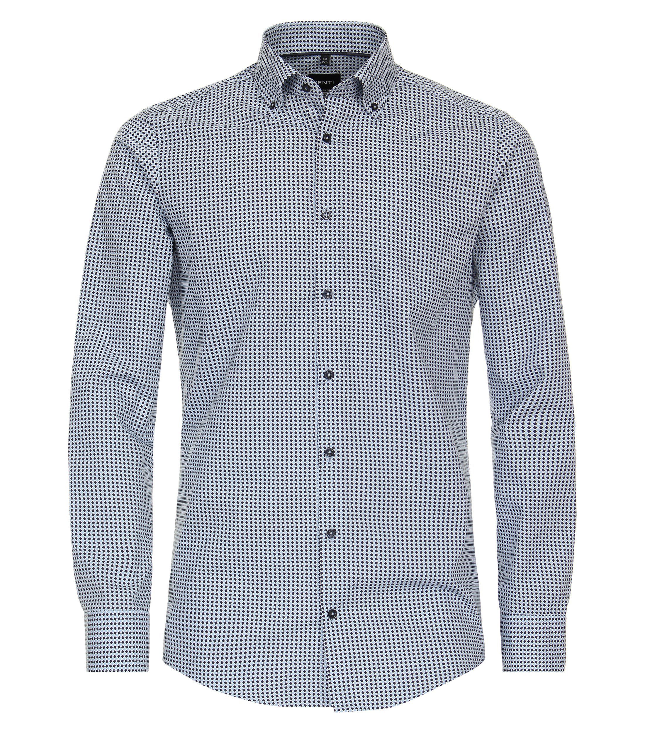 Ein Businesshemd im Print Muster in der Farbe Mittelblau