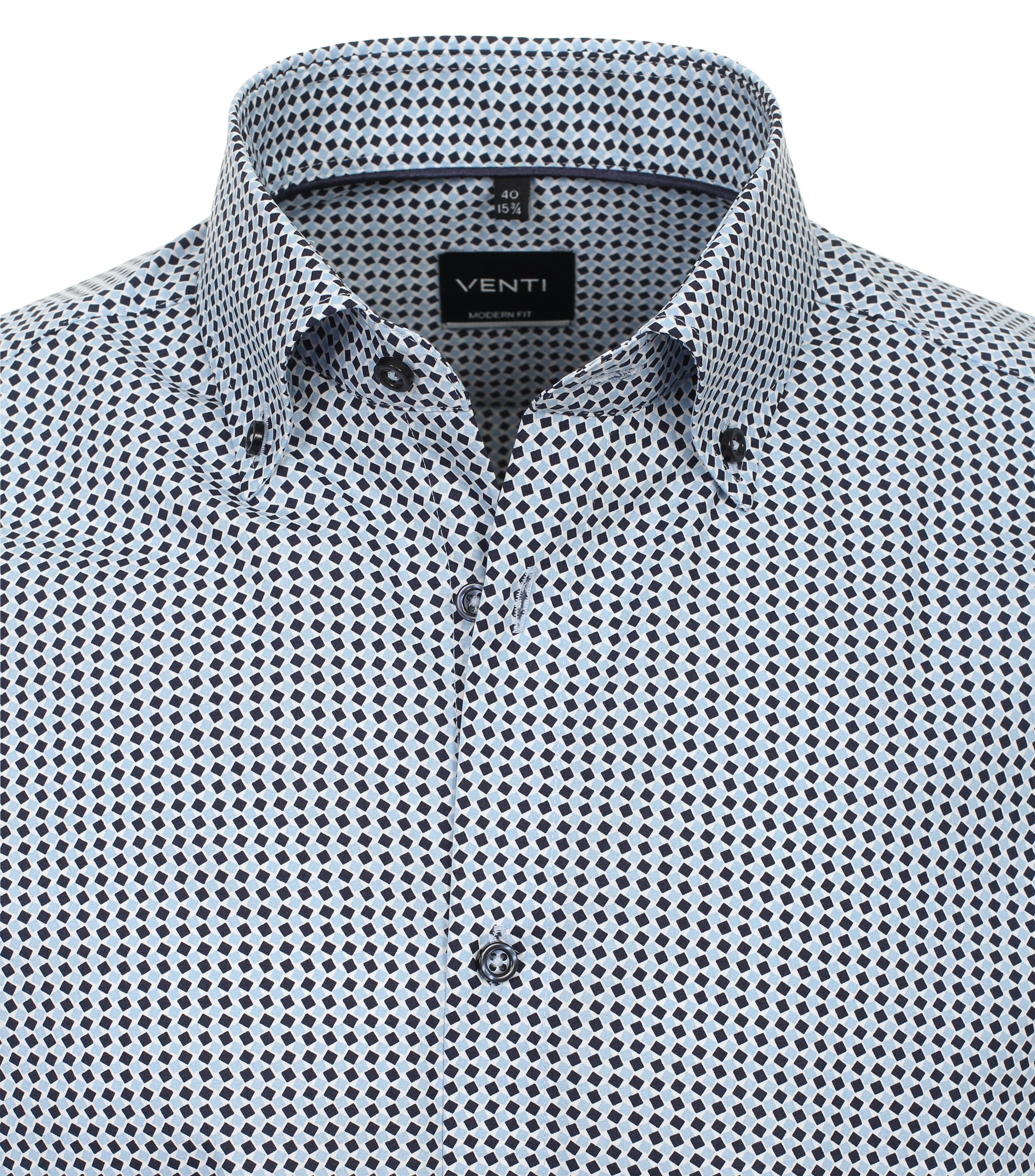 Ein Businesshemd im Print Muster in der Farbe Mittelblau