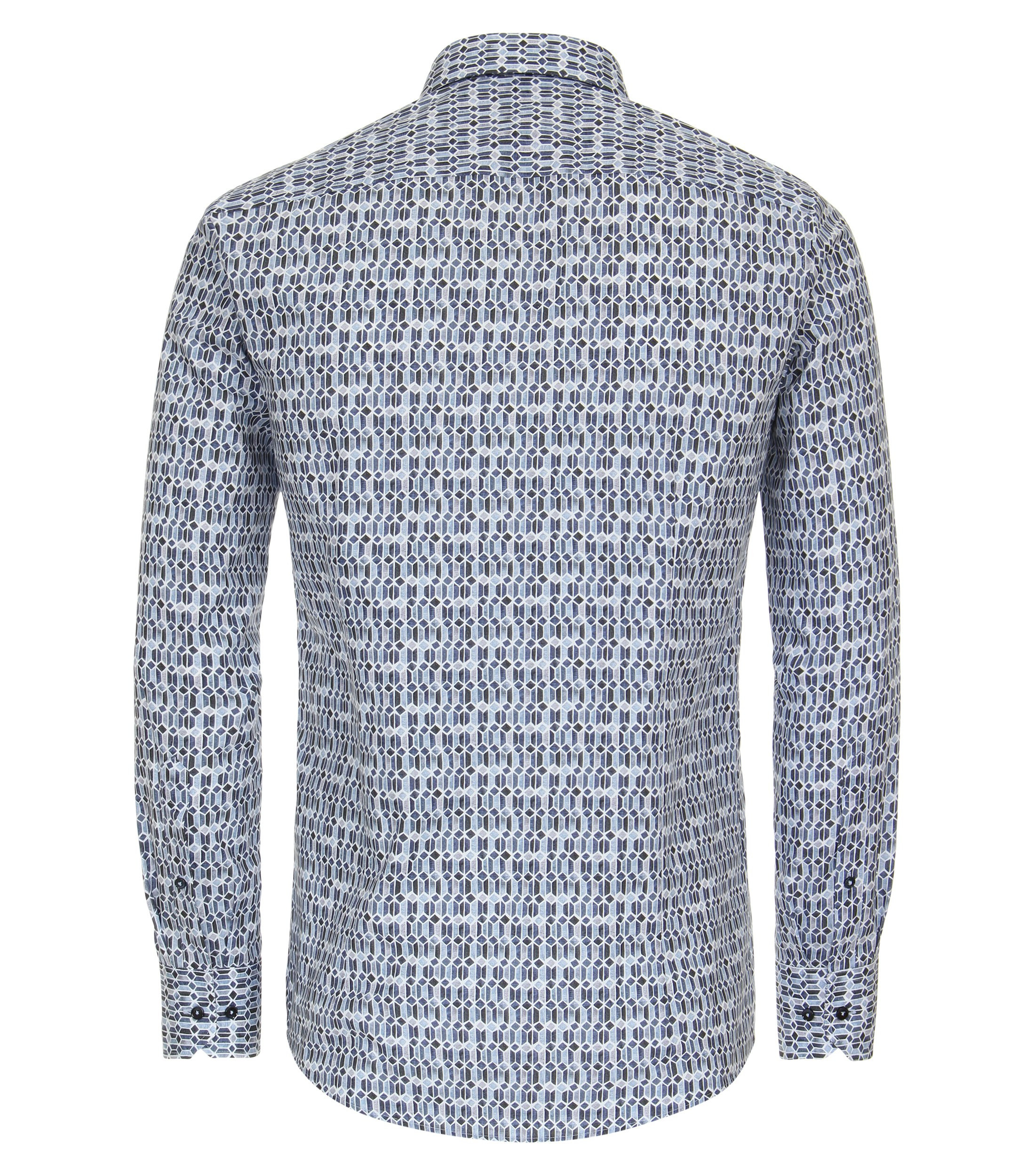 Ein Businesshemd im Print Muster in der Farbe Dunkelblau