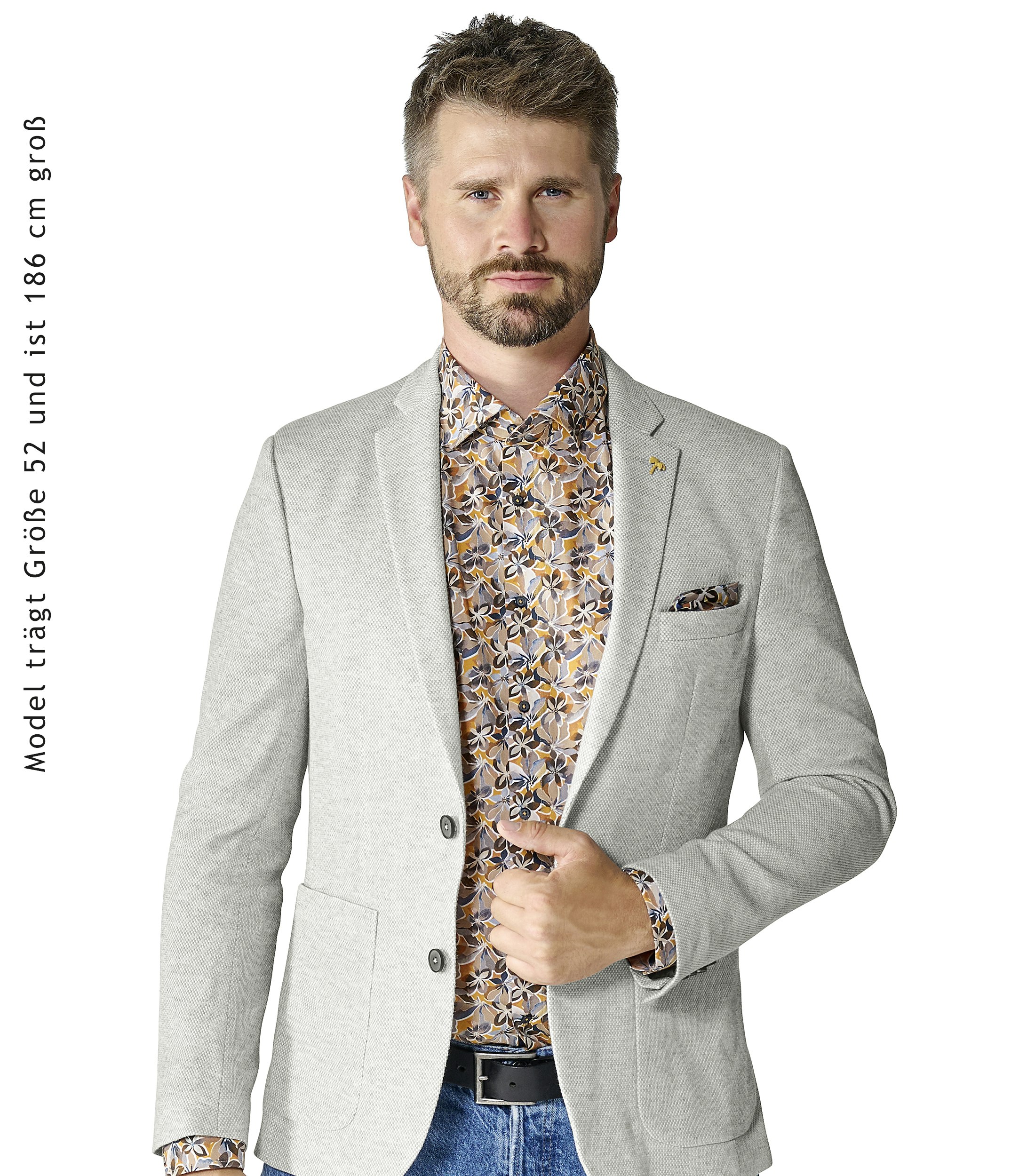 Ein Sakko im uni Muster in der Farbe Weißgrau