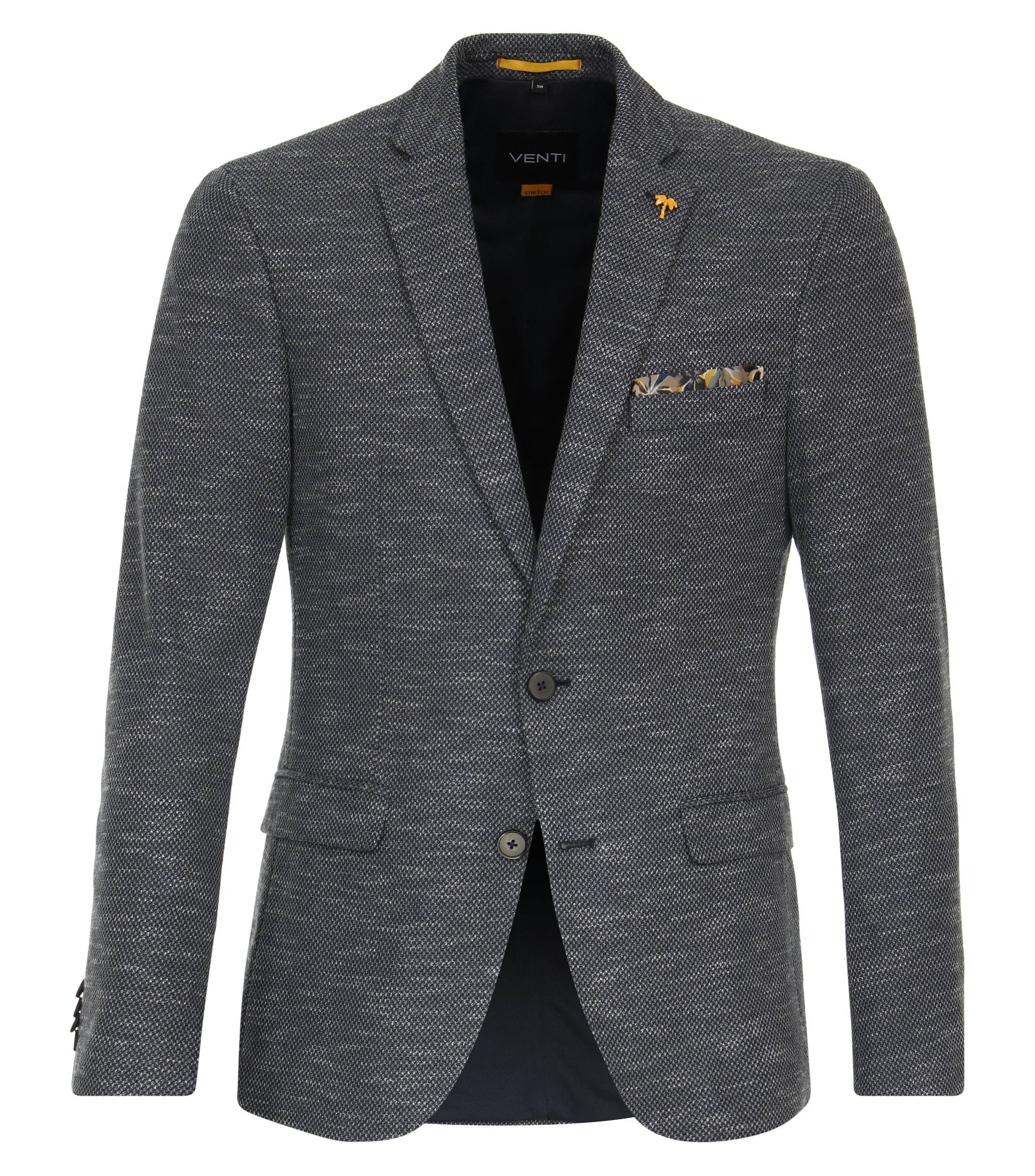 Ein Sakko im uni Muster in der Farbe graues Dunkelblau