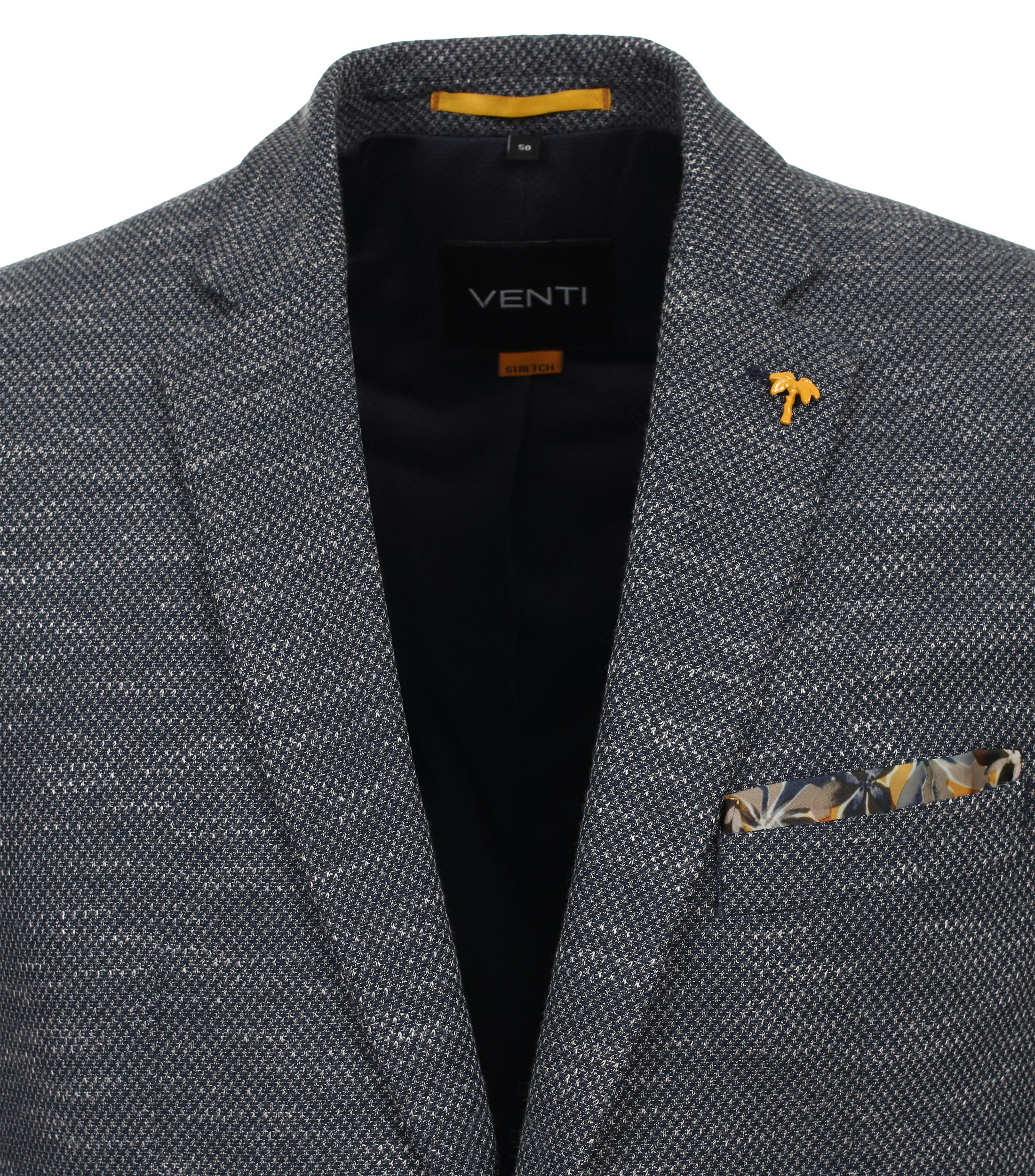 Ein Sakko im uni Muster in der Farbe graues Dunkelblau