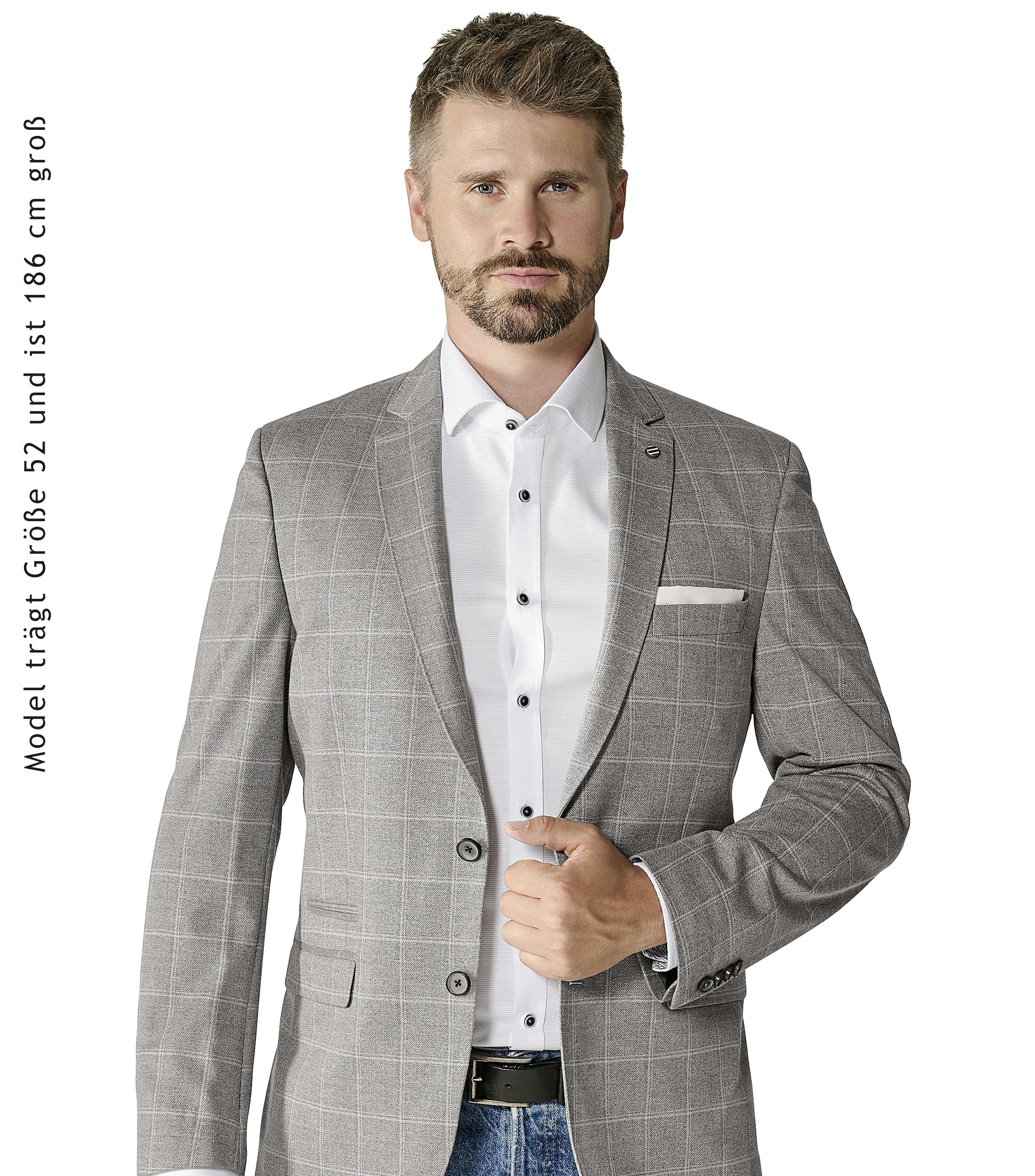 Ein Sakko im uni Muster in der Farbe Beige