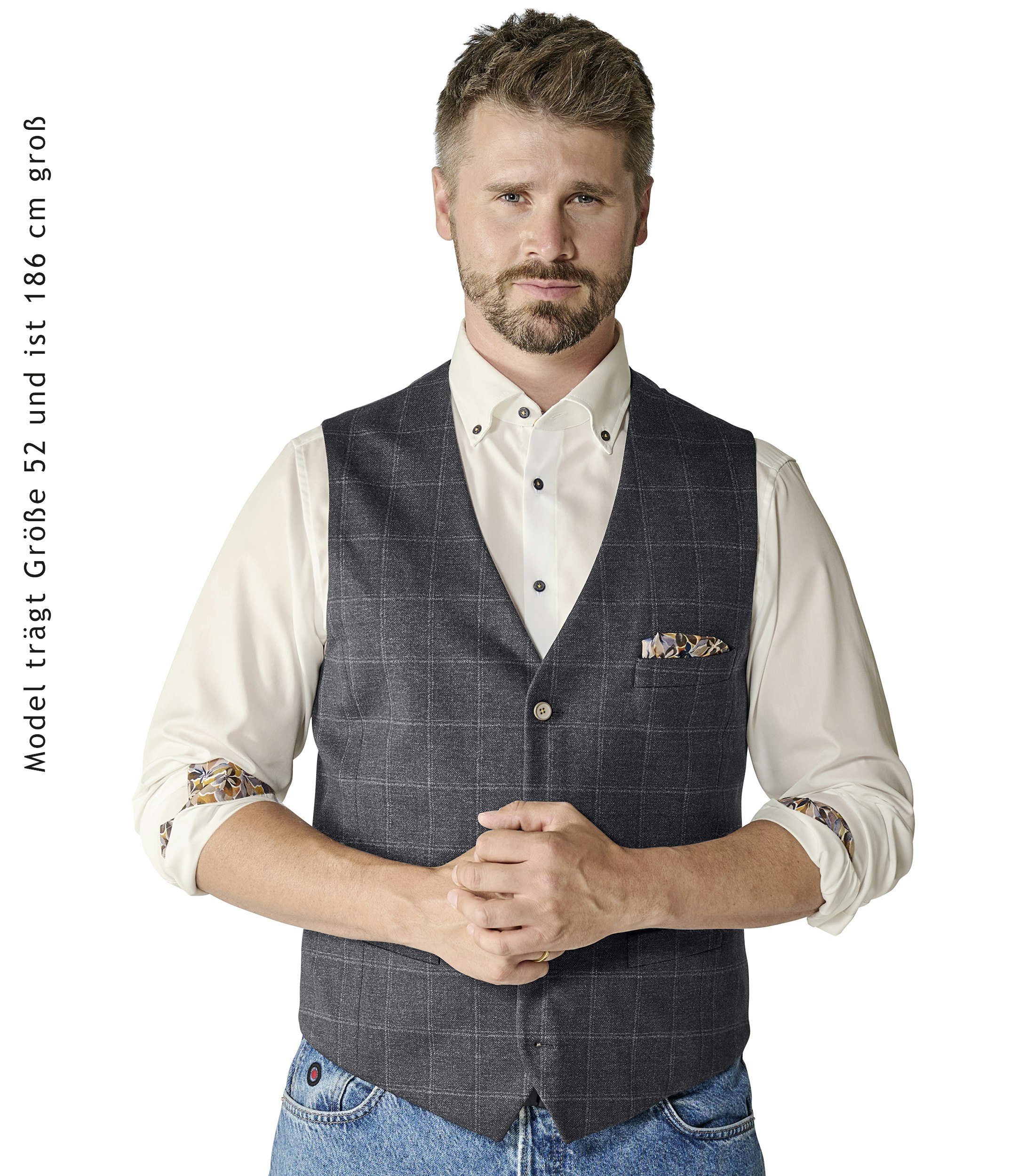 Ein Weste im uni Muster in der Farbe graues Dunkelblau