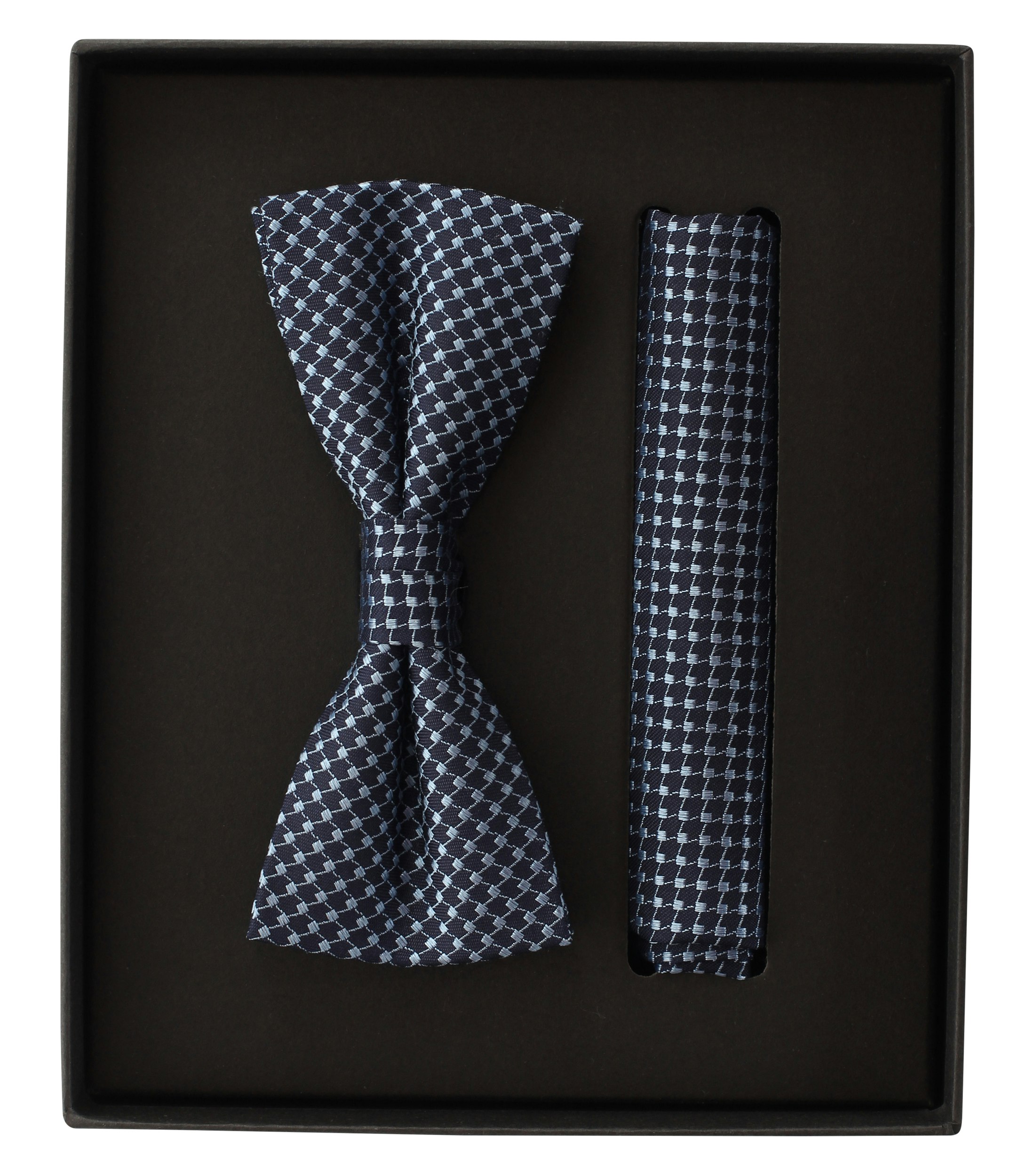 Ein Fliege im gemustert Muster in der Farbe Mittelblau