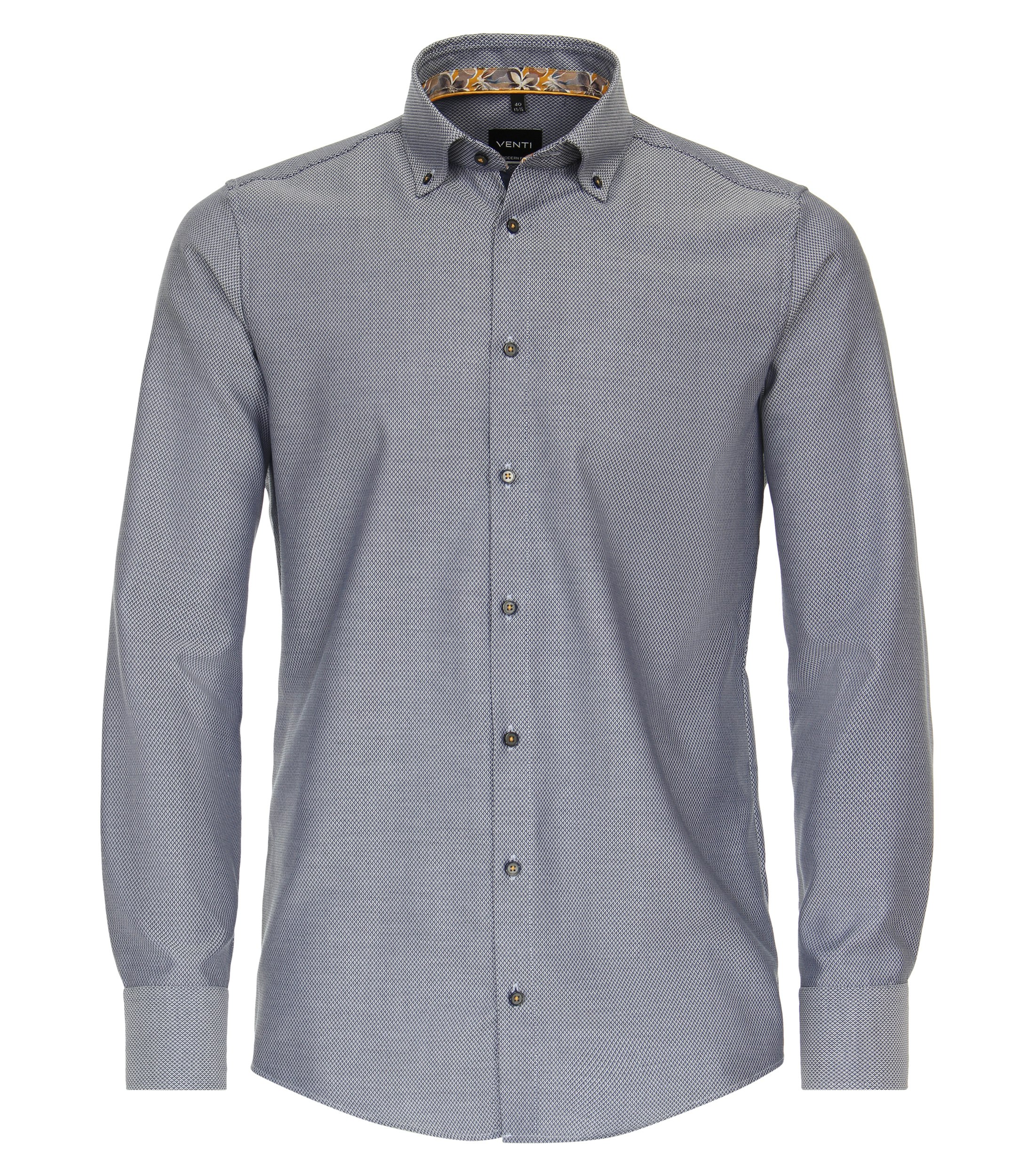 Ein Businesshemd im uni Muster in der Farbe graues Mittelblau