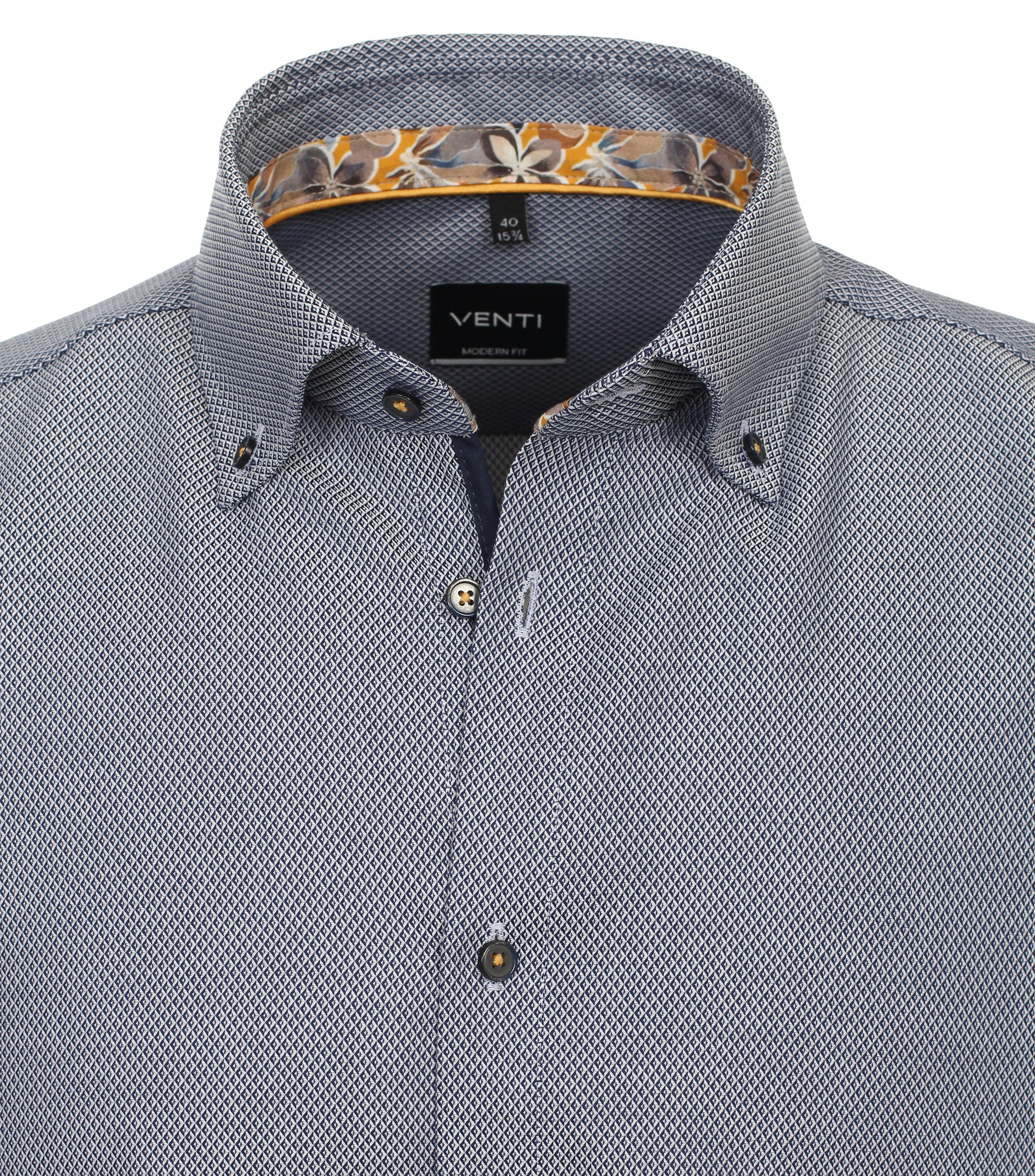 Ein Businesshemd im uni Muster in der Farbe graues Mittelblau