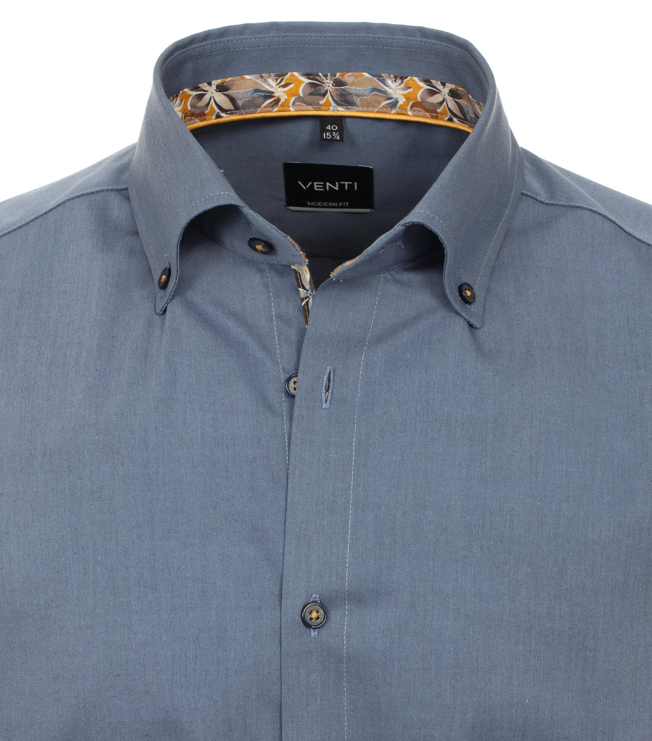 Ein Businesshemd im uni Muster in der Farbe graues Mittelblau