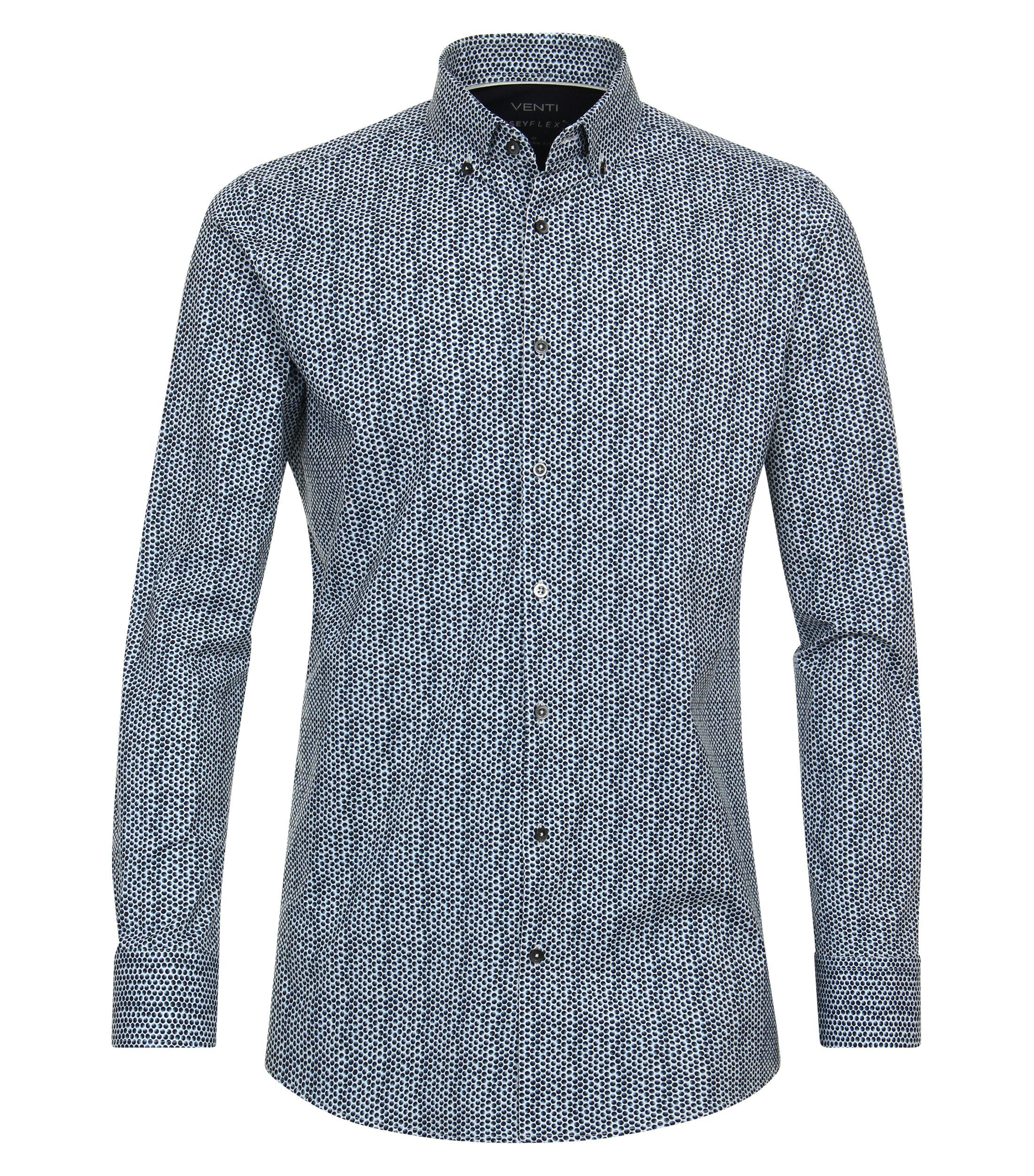Ein Businesshemd im Print Muster in der Farbe Mittelblau