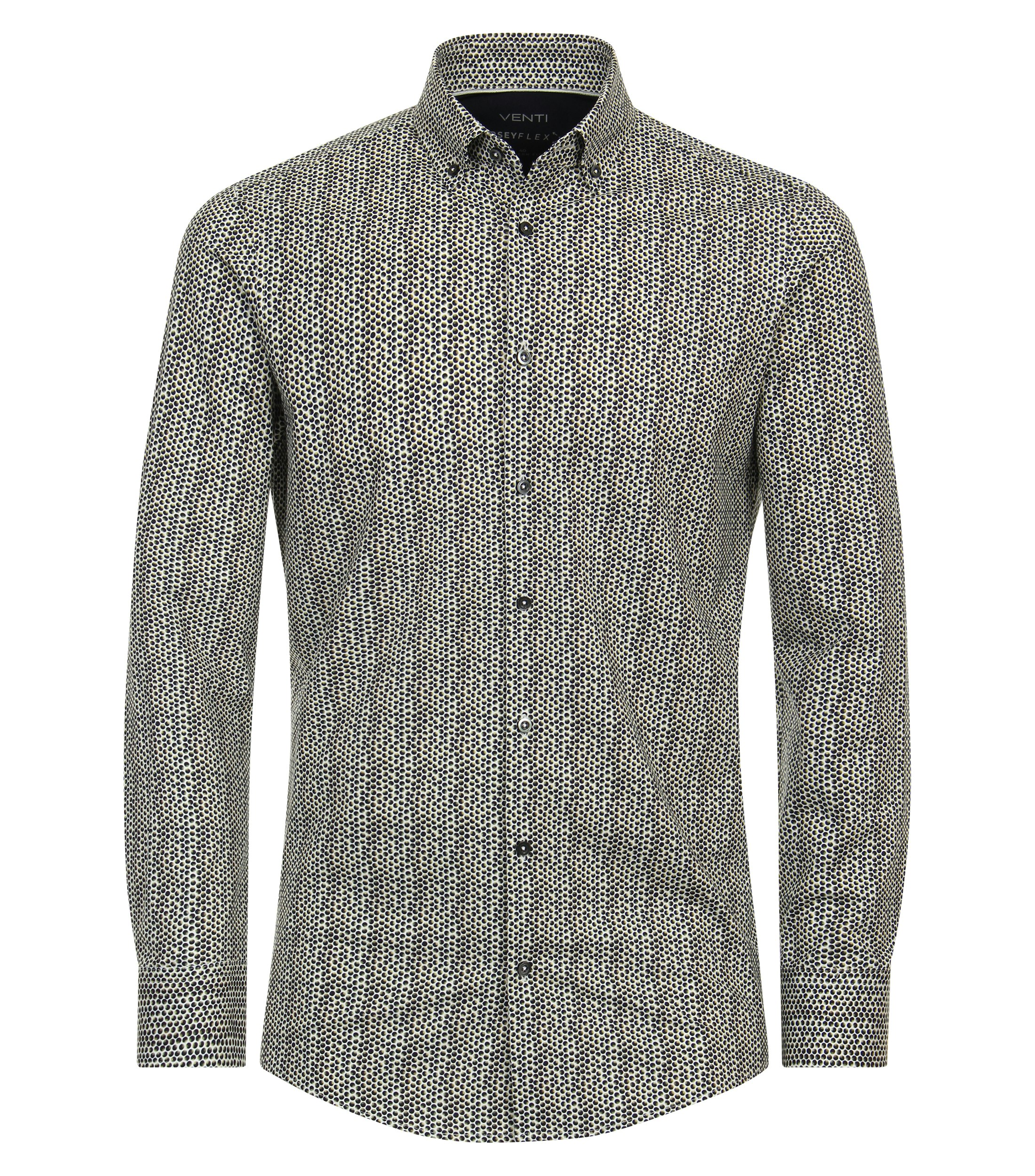 Ein Businesshemd im Print Muster in der Farbe Olive