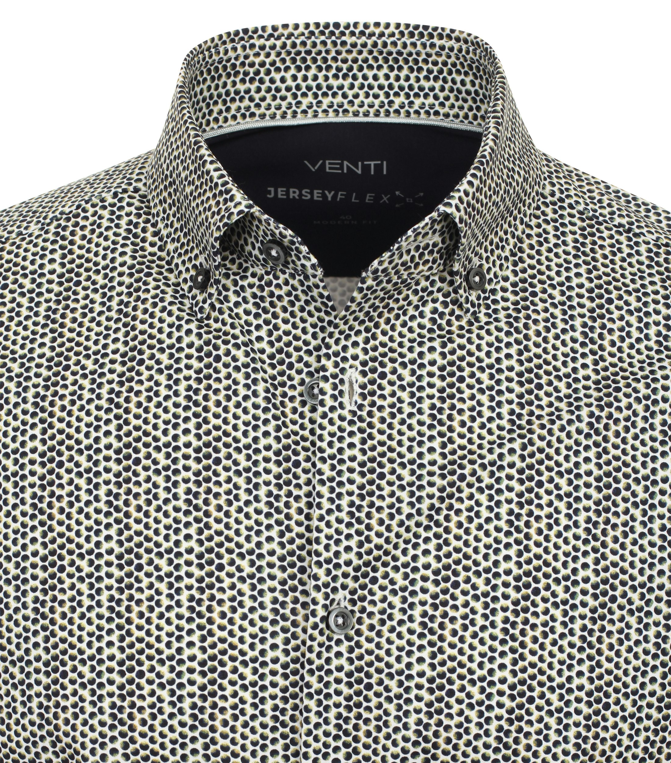 Ein Businesshemd im Print Muster in der Farbe Olive