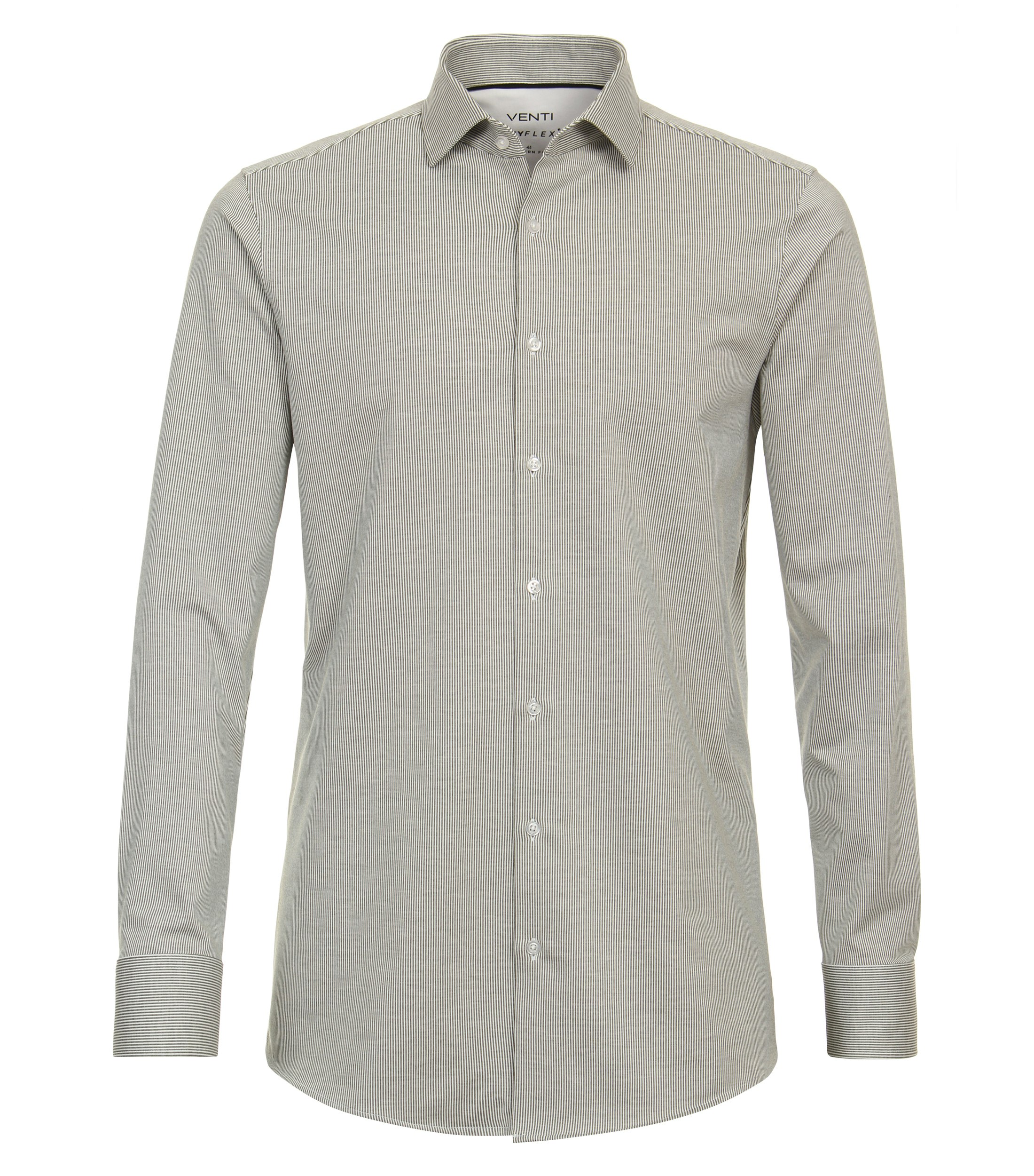 Ein Businesshemd im gestreift Muster in der Farbe Beige