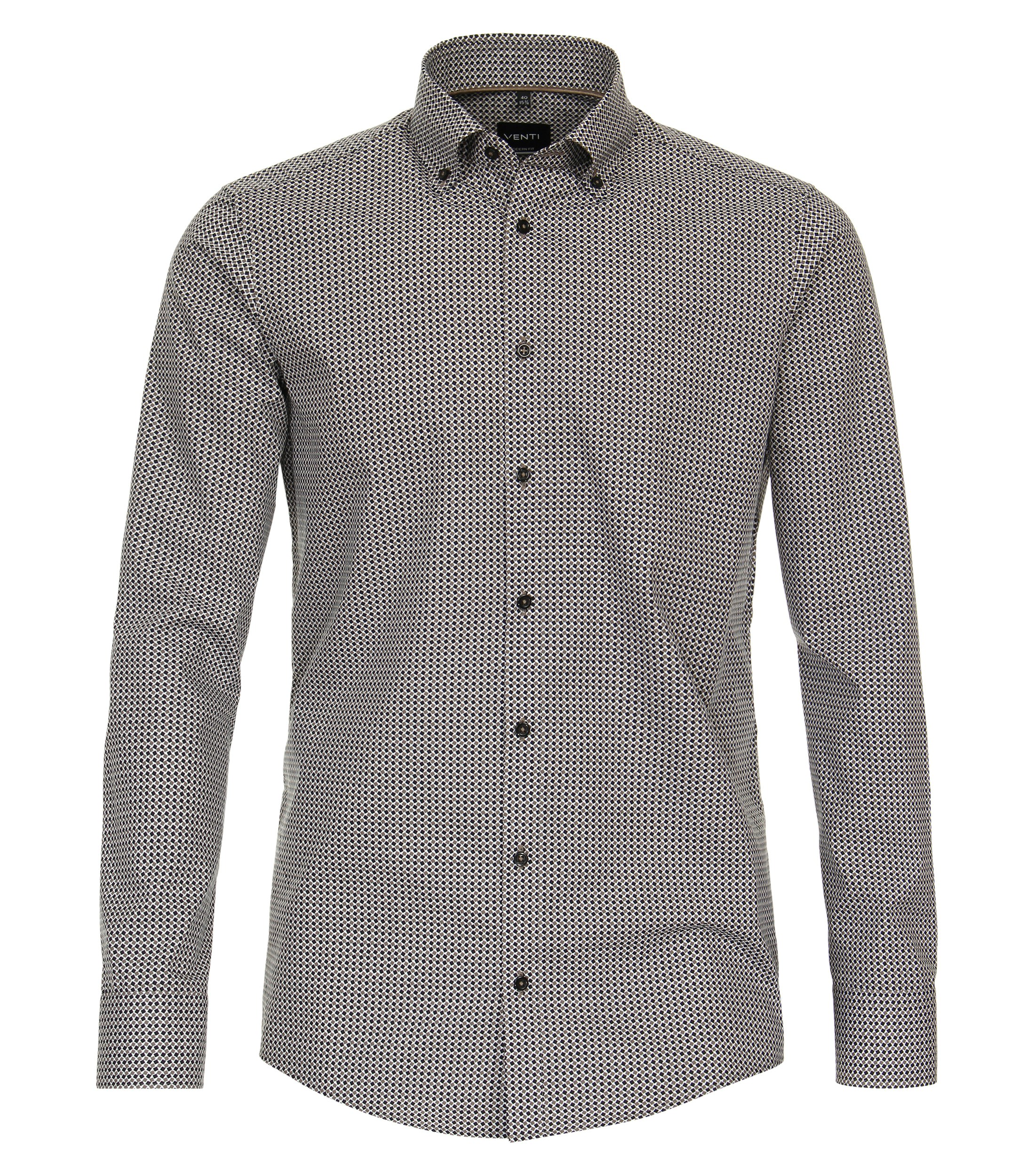 Ein Businesshemd im Print Muster in der Farbe Braun