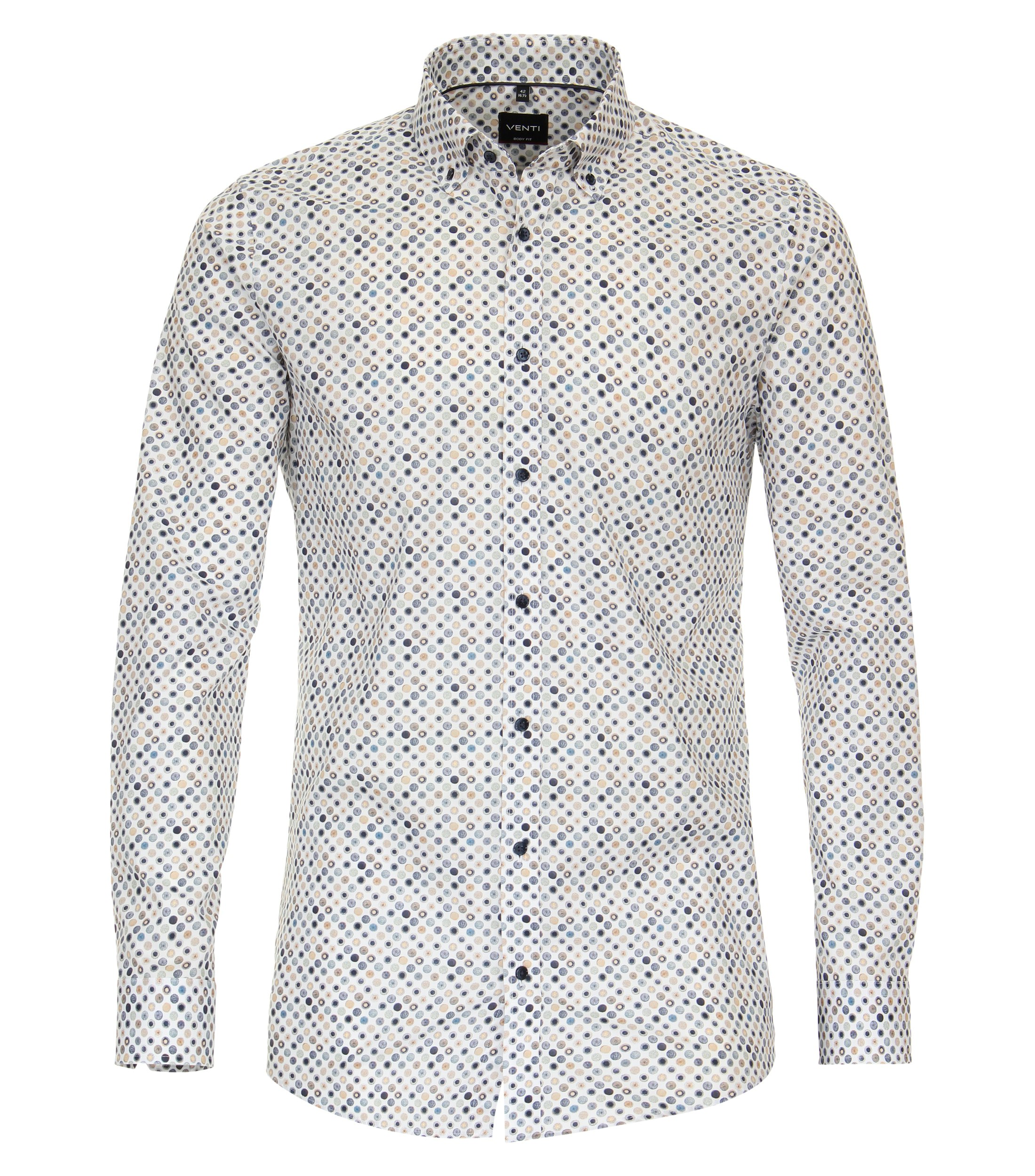 Ein Businesshemd im Print Muster in der Farbe Mittelblau