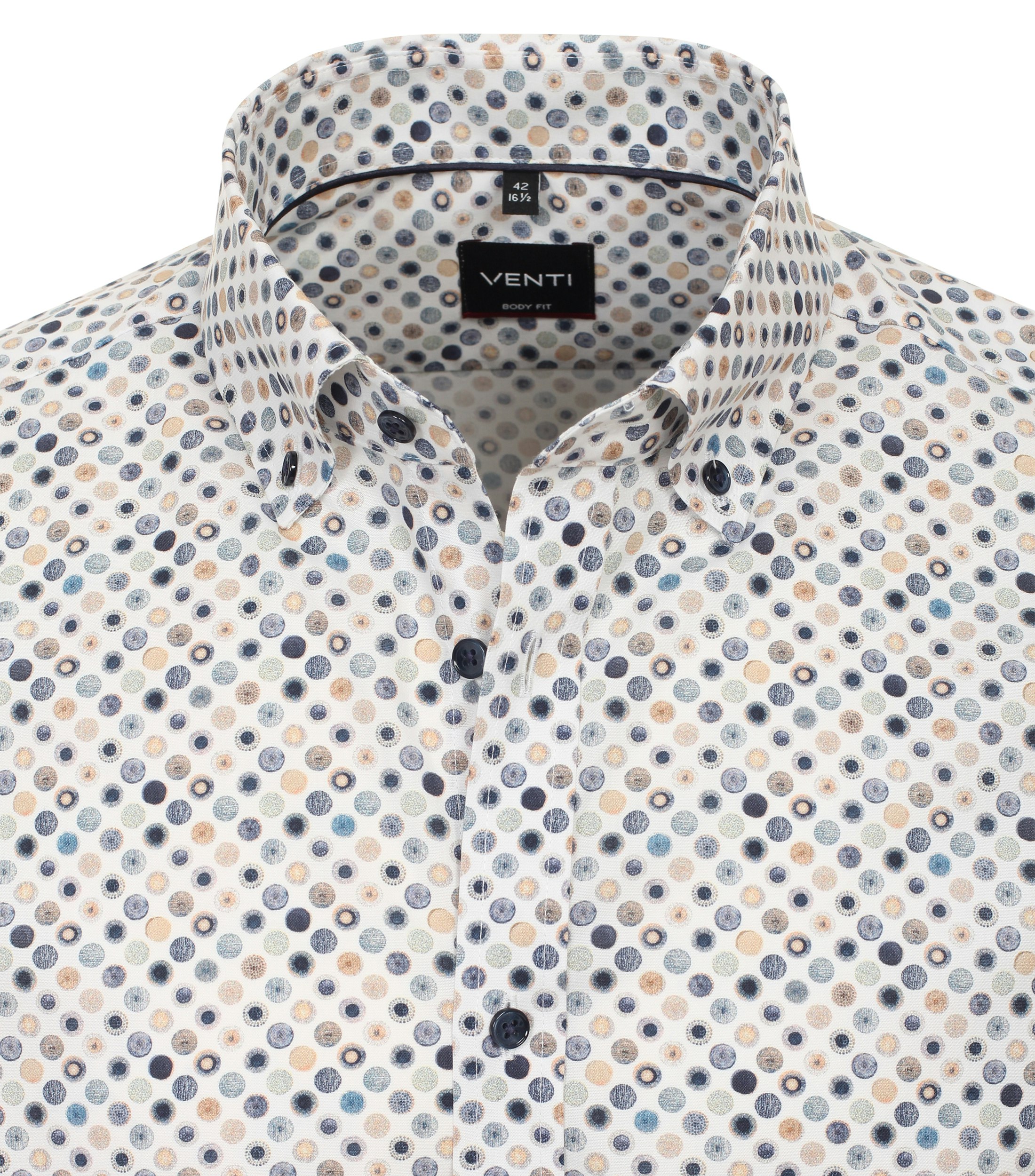 Ein Businesshemd im Print Muster in der Farbe Mittelblau