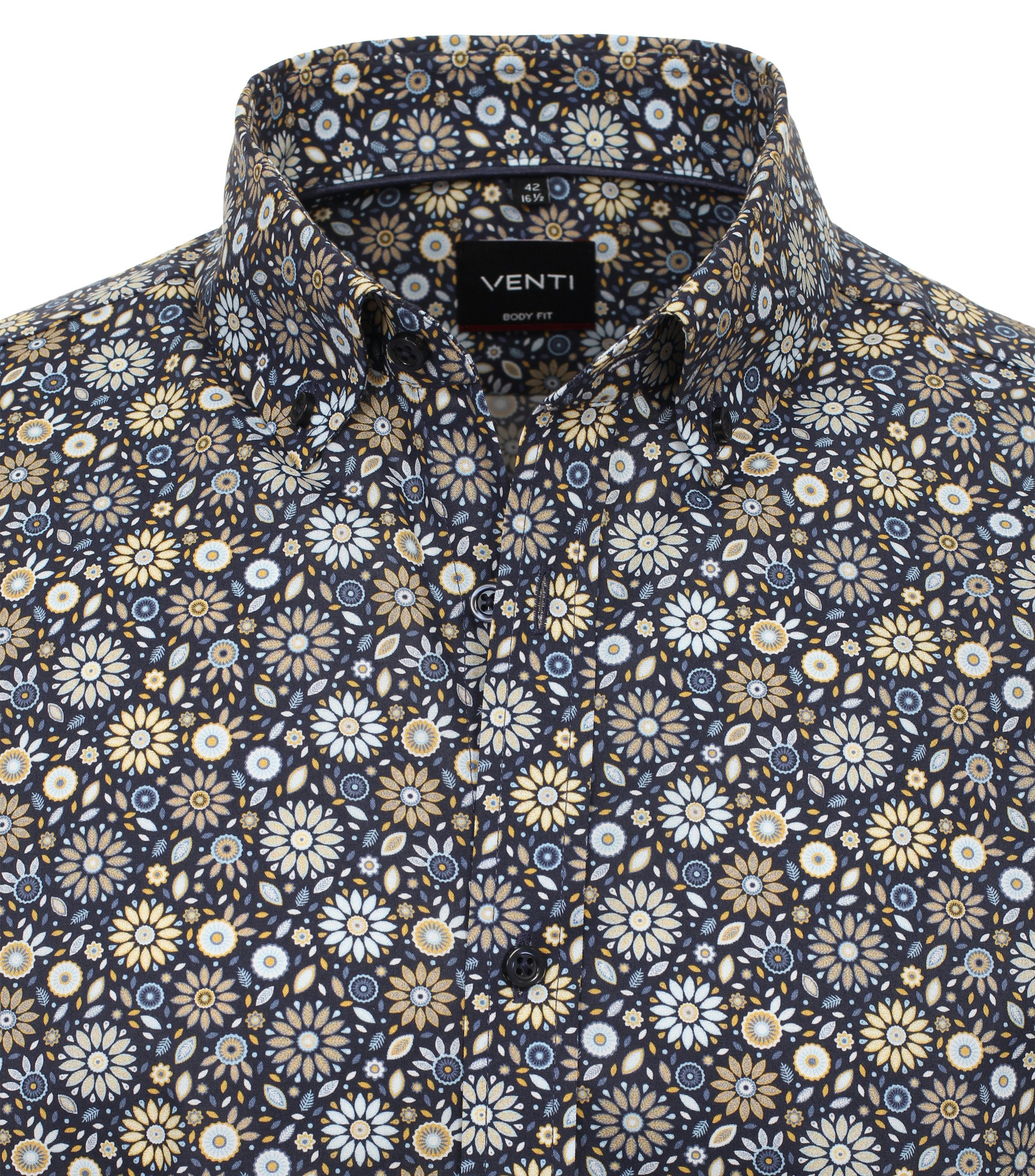 Ein Businesshemd im Print Muster in der Farbe Dunkelblau