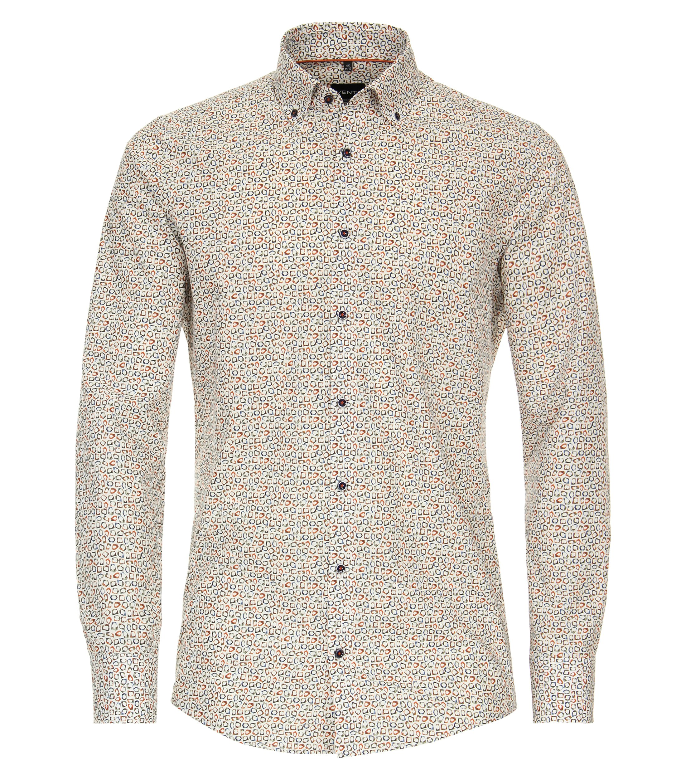 Ein Businesshemd im Print Muster in der Farbe Orange