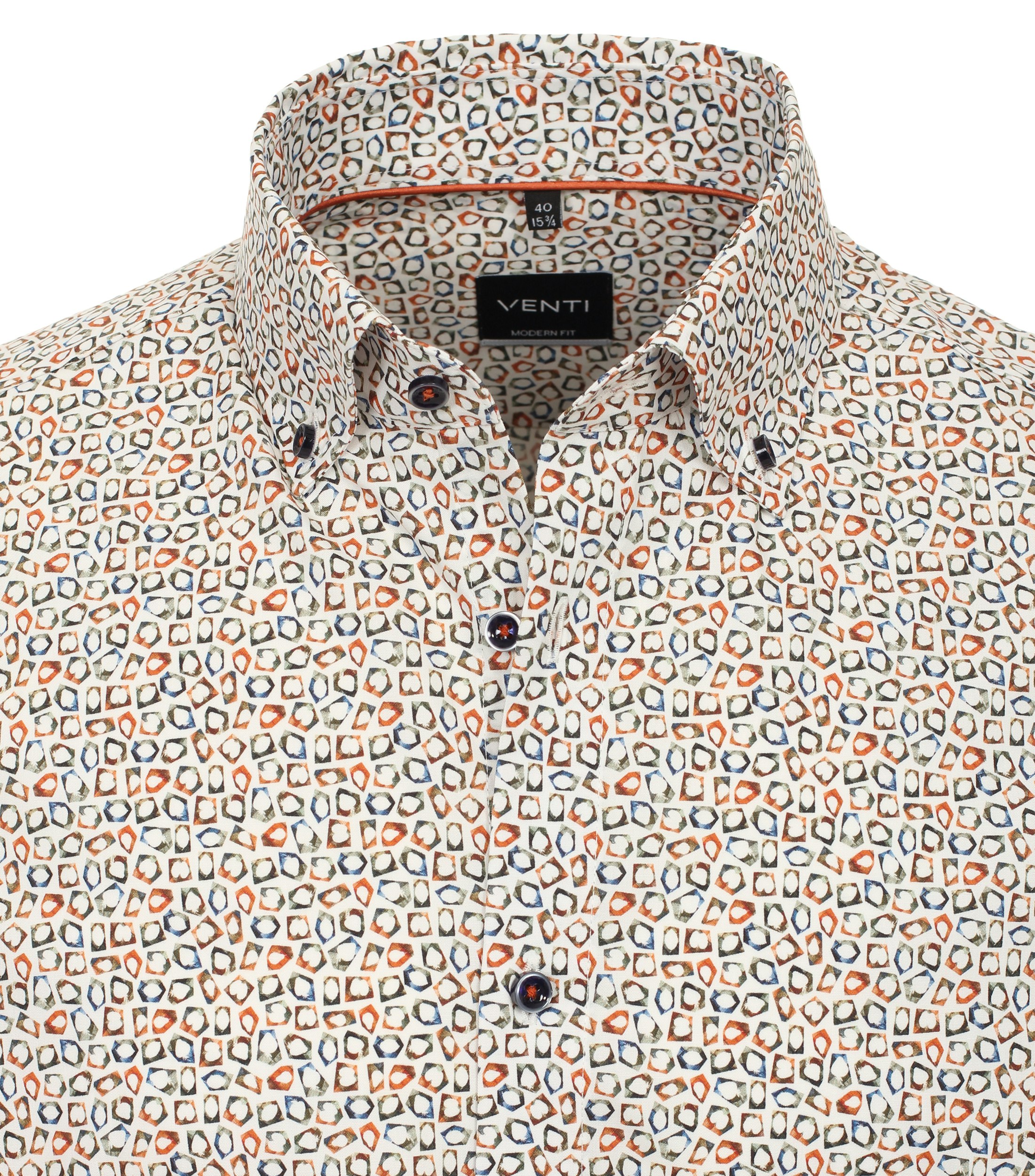 Ein Businesshemd im Print Muster in der Farbe Orange