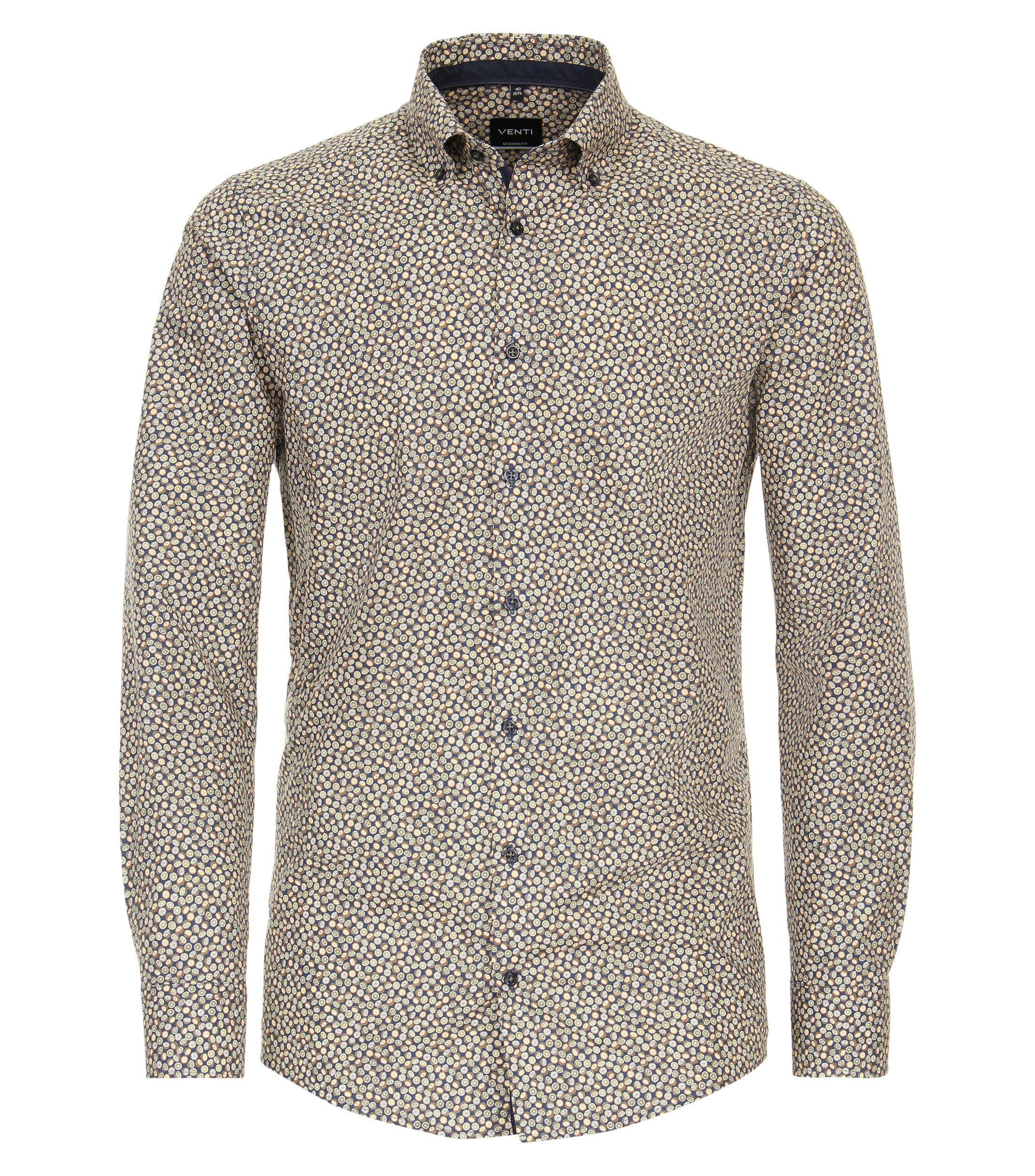 Ein Businesshemd im Print Muster in der Farbe Gelb