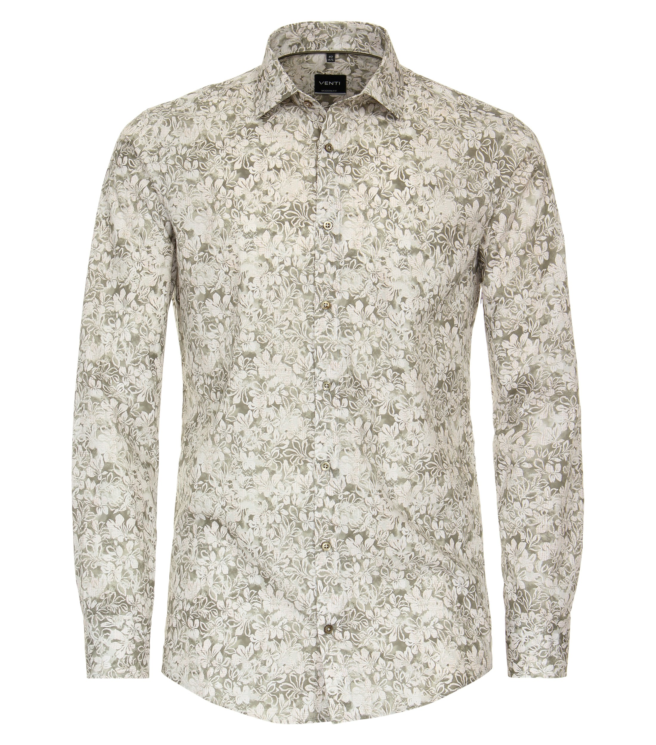 Ein Businesshemd im Print Muster in der Farbe Grün