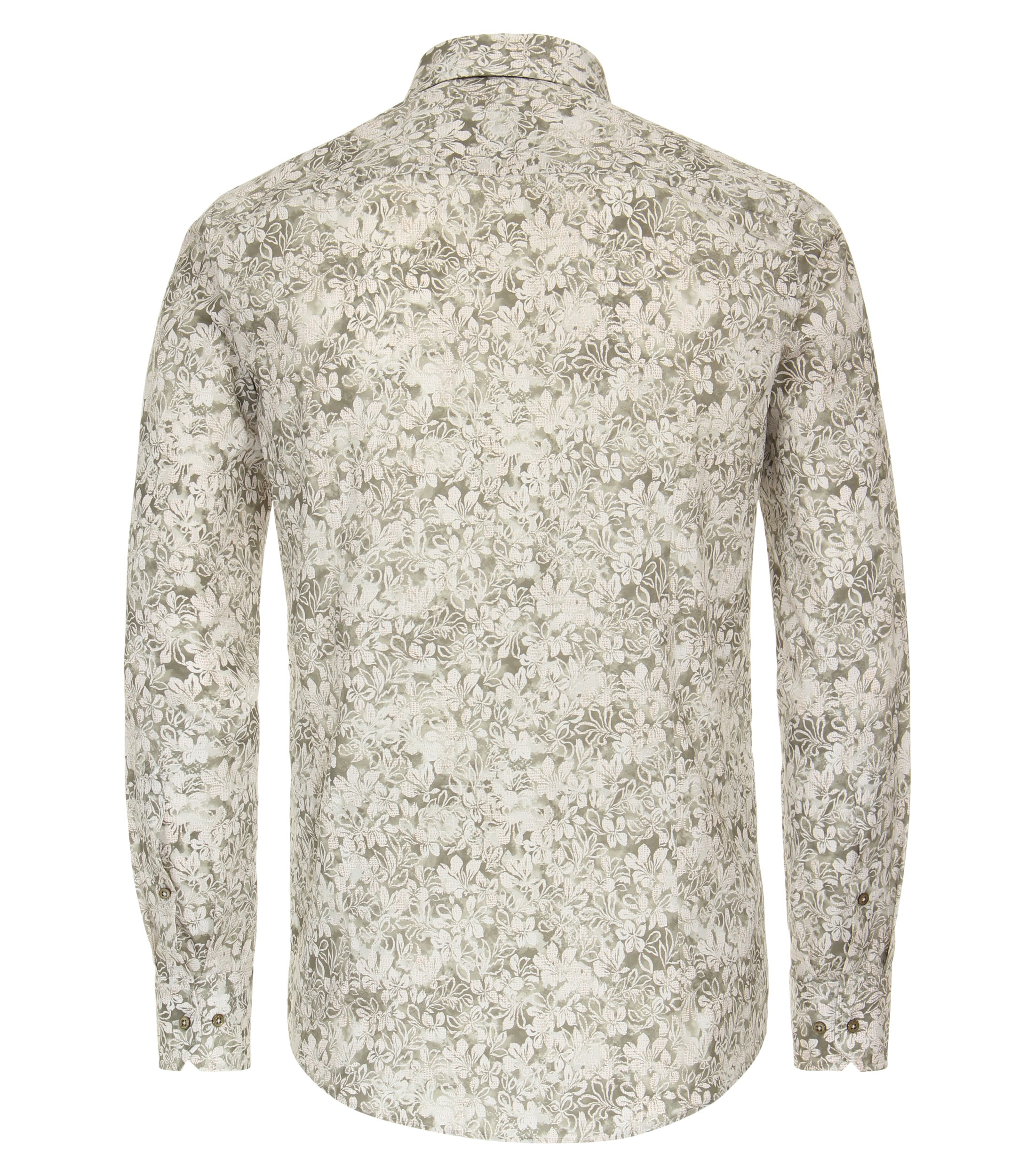 Ein Businesshemd im Print Muster in der Farbe Grün